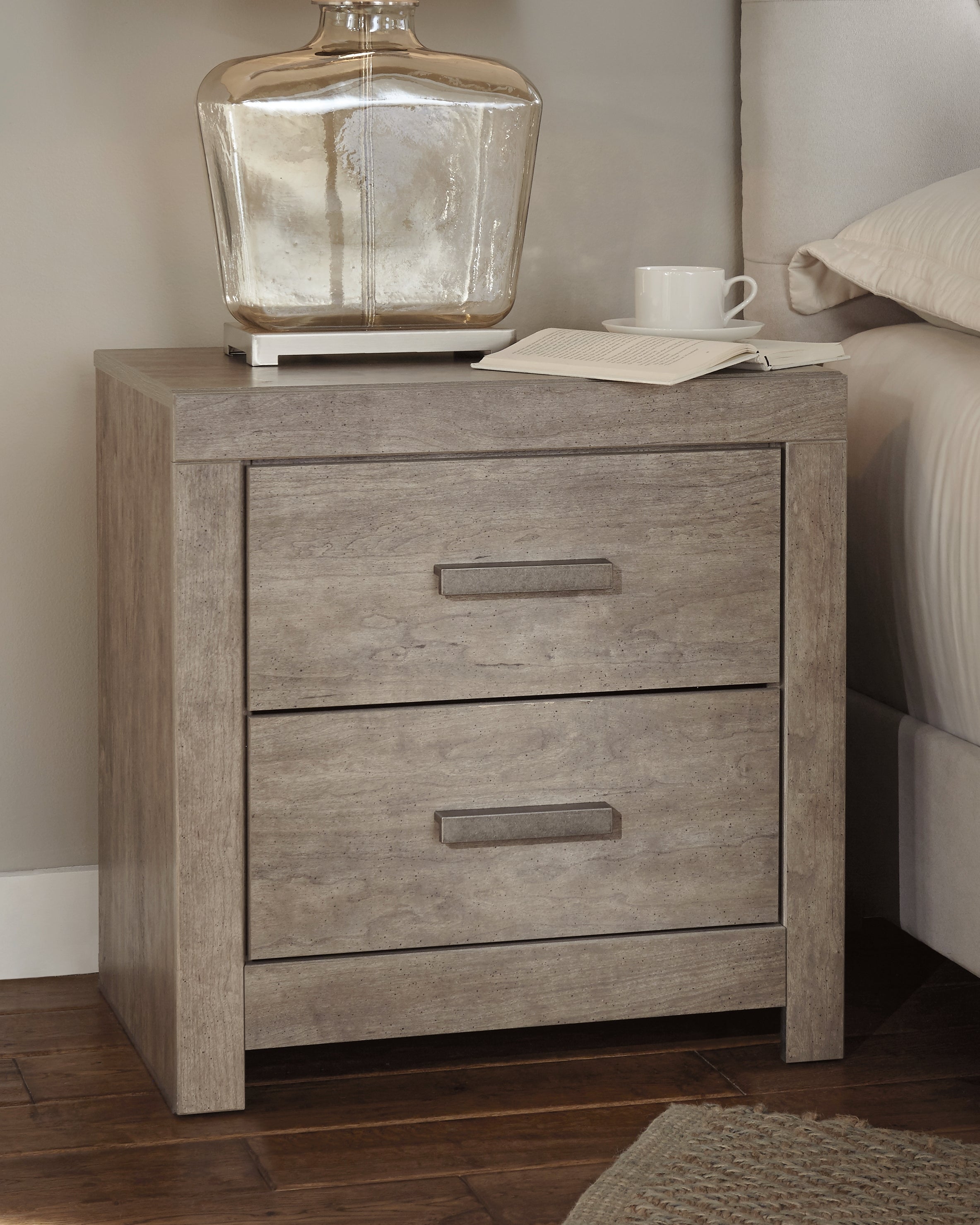 3 Brothers Decor - Ashley Furniture - Culverbach Bedroom - Two Drawer Night Stand / Gray - B070-92