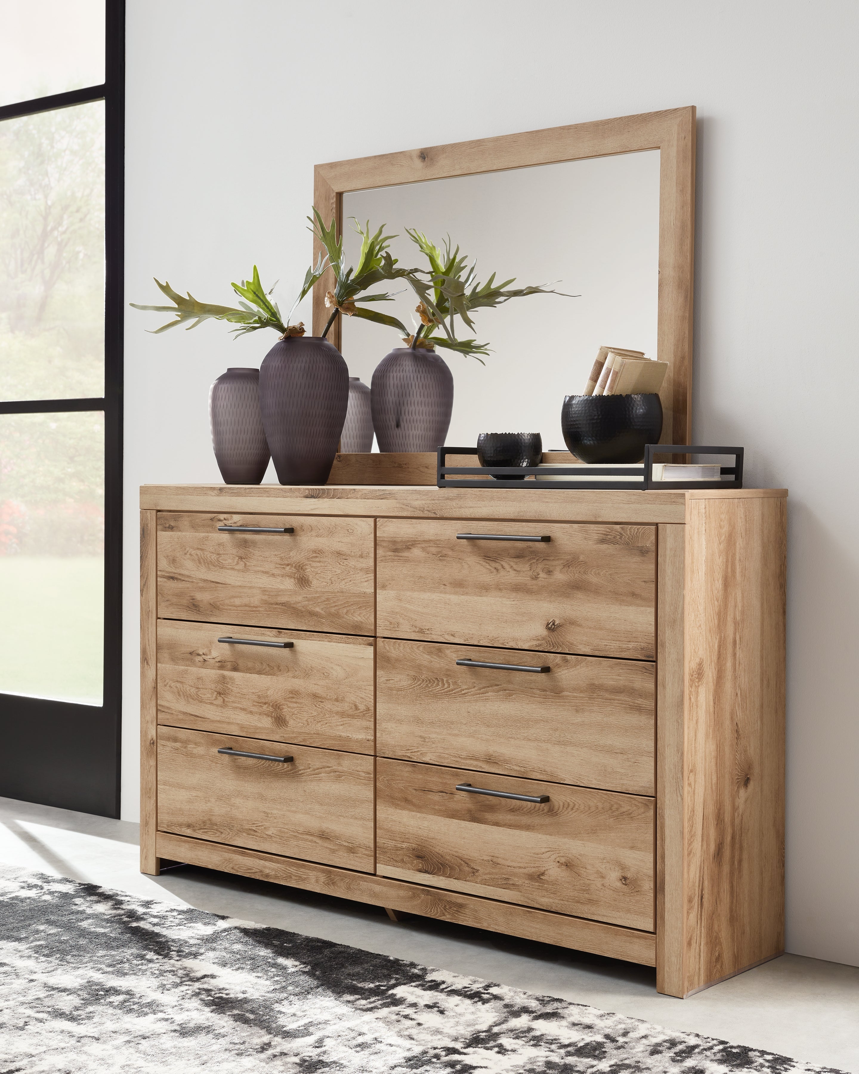 3 Brothers Decor - Ashley Furniture - Hyanna Bedroom - Dresser and Mirror / Tan Brown - B1050B1