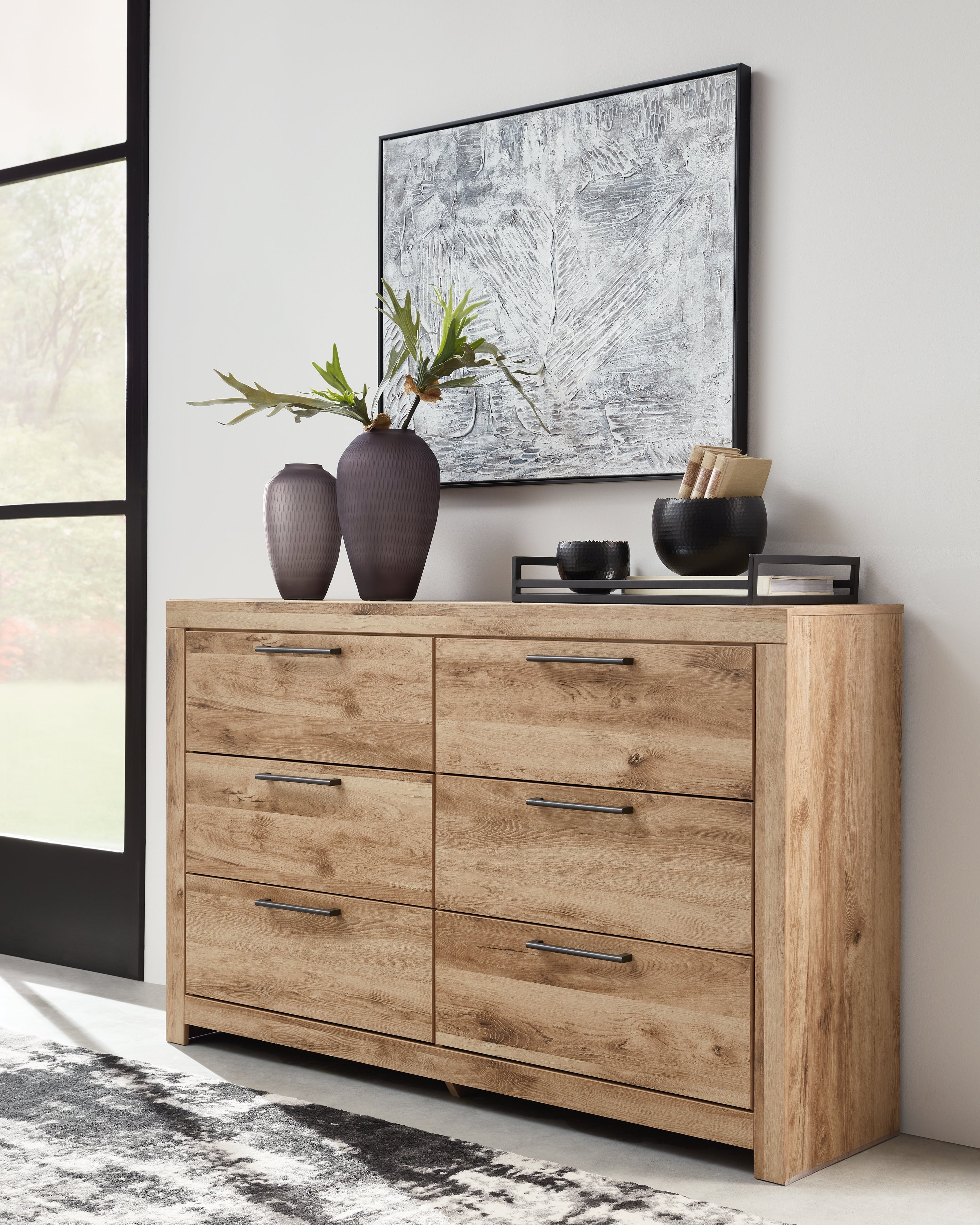 3 Brothers Decor - Ashley Furniture - Hyanna Bedroom - Six Drawer Dresser / Tan Brown - B1050-31