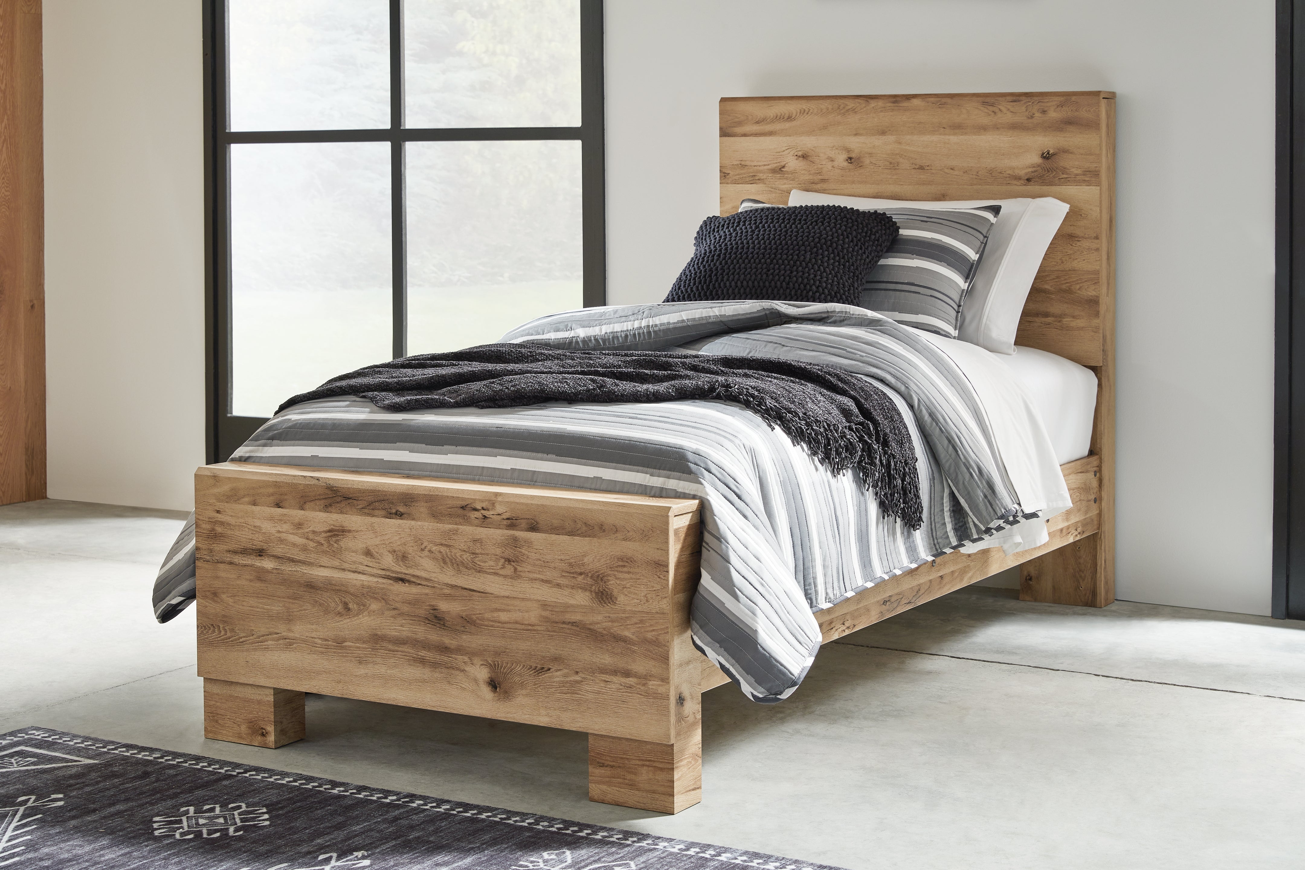 3 Brothers Decor - Ashley Furniture - Hyanna Bedroom - Twin Panel Bed / Tan Brown - B1050B20