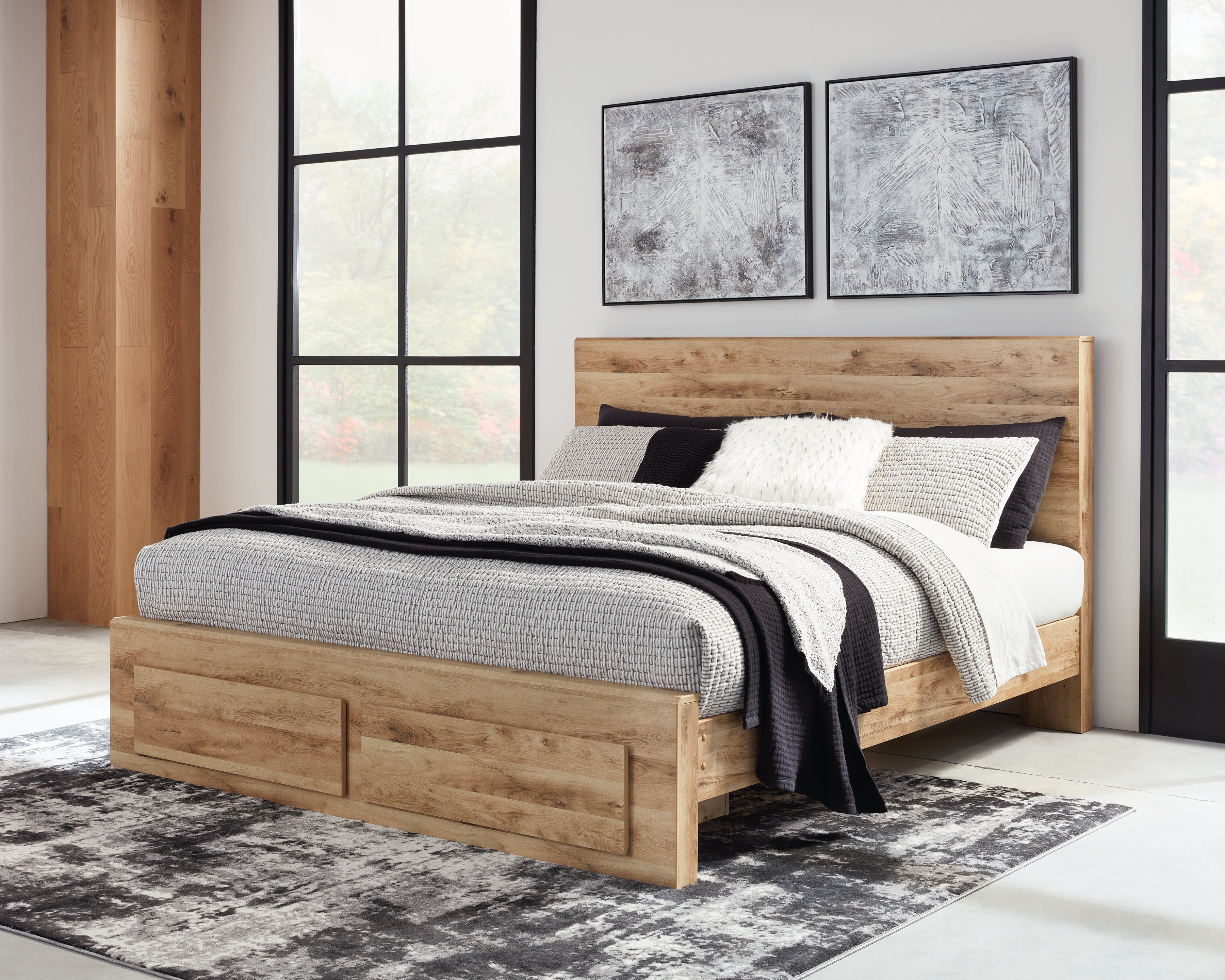 3 Brothers Decor - Ashley Furniture - Hyanna Bedroom - King Panel Storage Bed / Tan Brown - B1050B11