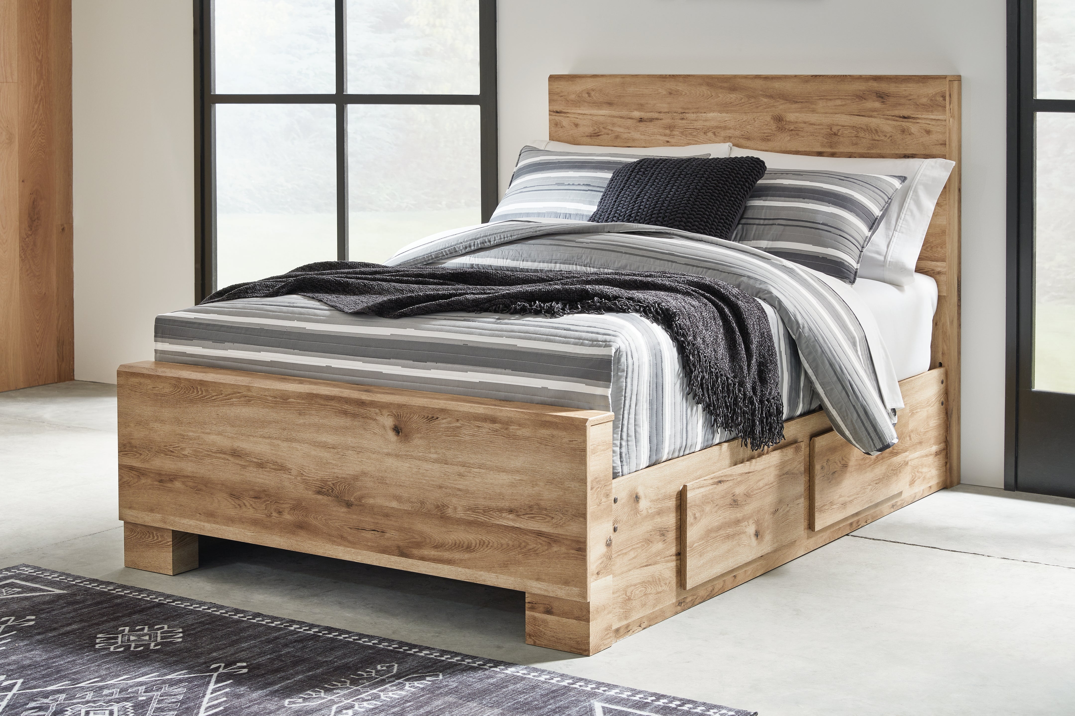 3 Brothers Decor - Ashley Furniture - Hyanna Bedroom - Full Panel Bed with 2 Side Storage / Tan Brown - B1050B29