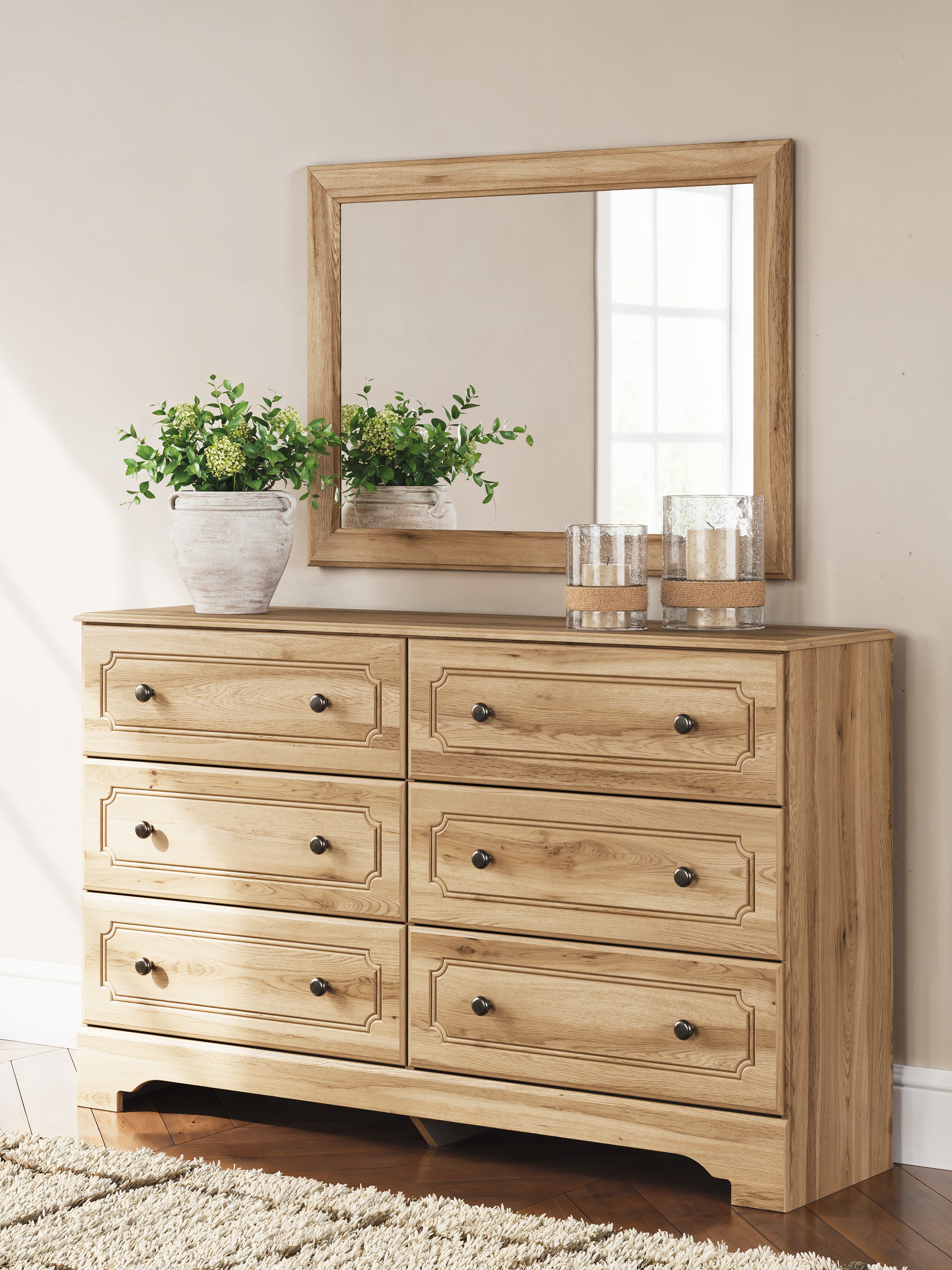 3 Brothers Decor - Ashley Furniture - Aleaport Bedroom - Dresser and Mirror / Warm Brown - PCB1075B1