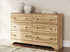 3 Brothers Decor - Ashley Furniture - Aleaport Bedroom - Six Drawer Dresser / Warm Brown - PCB1075-31