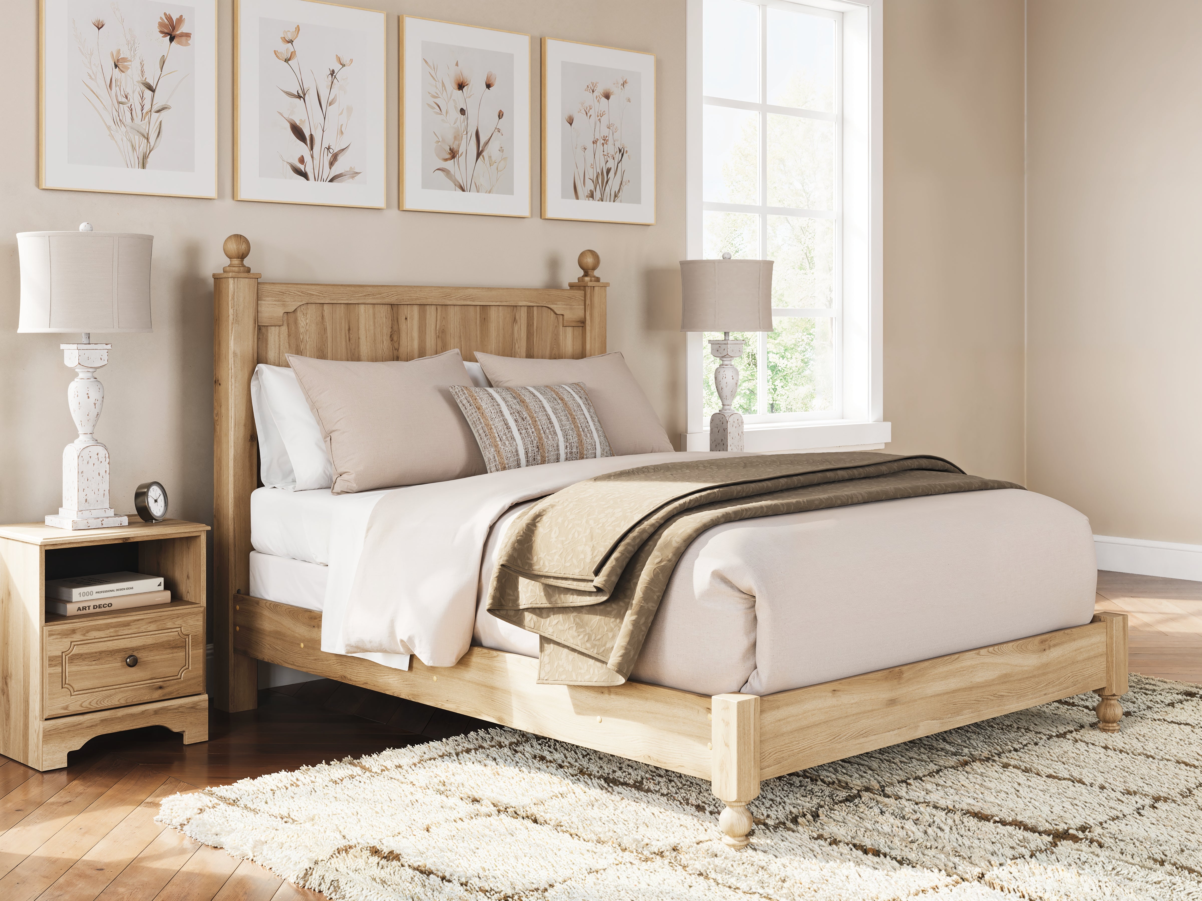 3 Brothers Decor - Ashley Furniture - Aleaport Bedroom - Queen Panel Bed / Warm Brown - PCB1075B7