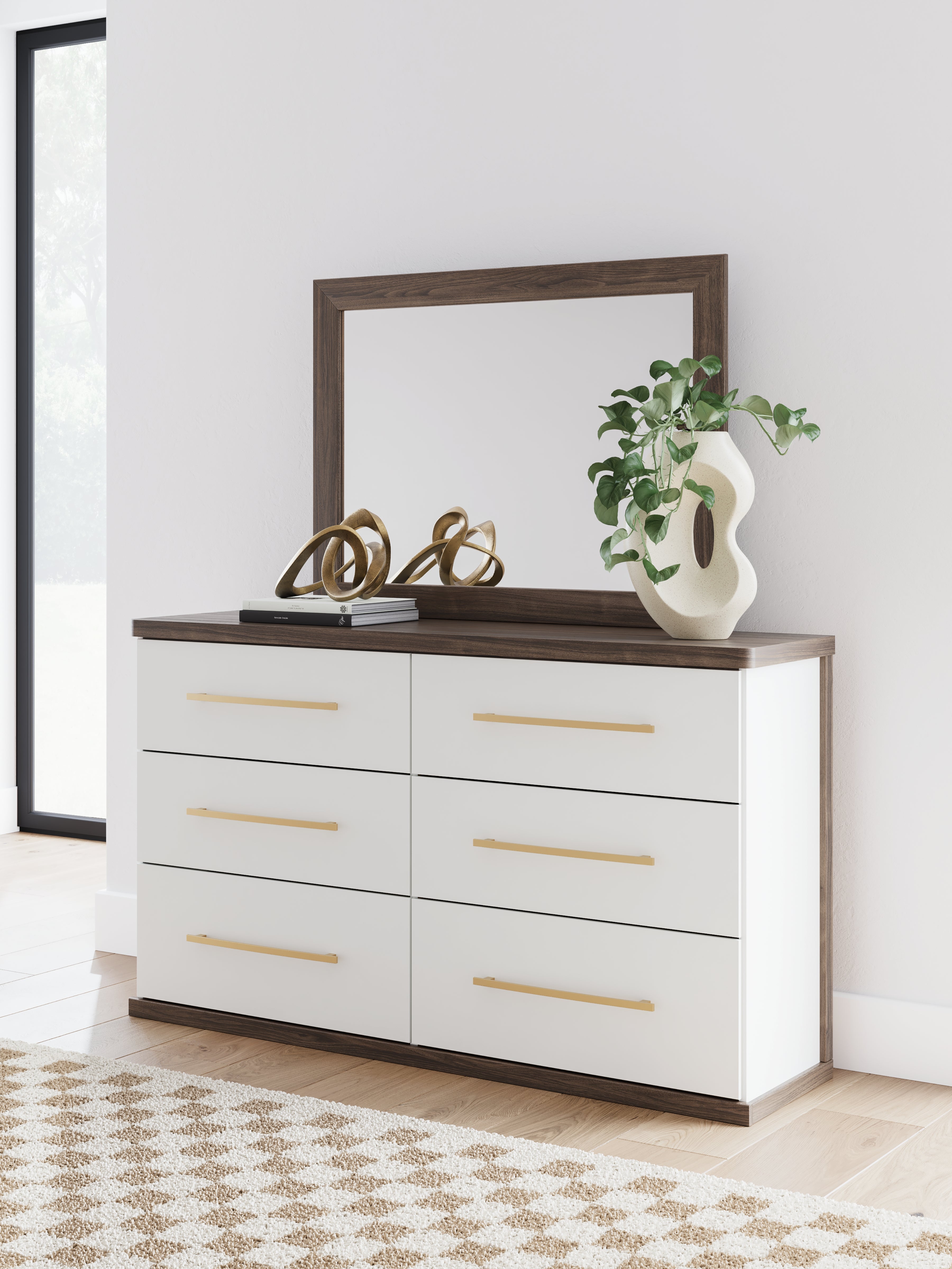 3 Brothers Decor - Ashley Furniture - Kendanport Bedroom - Dresser and Mirror / Brown - PCB1108B1