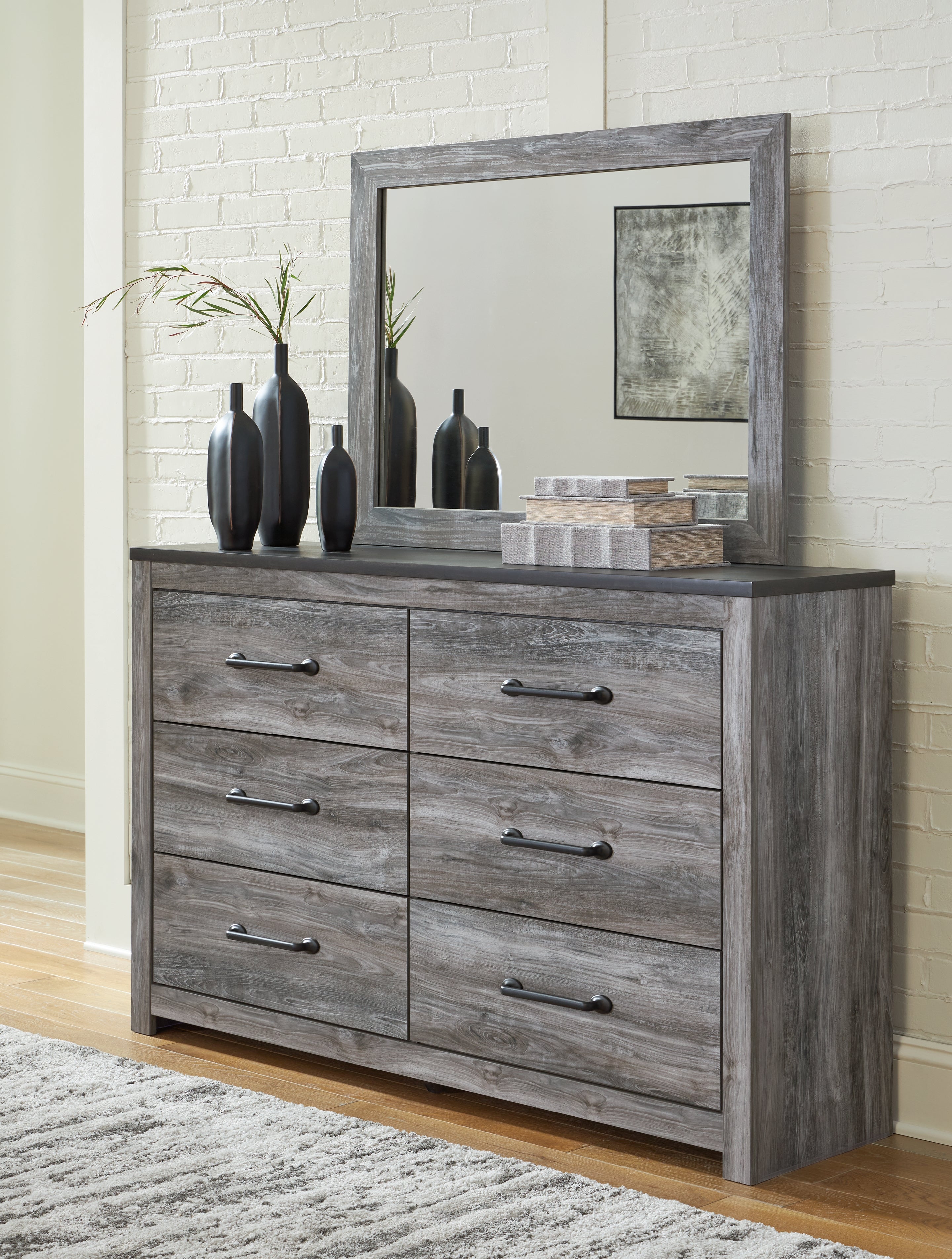 3 Brothers Decor - Ashley Furniture - Bronyan Bedroom - Dresser and Mirror / Dark Gray - B1290B1