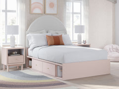 3 Brothers Decor - Ashley Furniture - Wistenpine Bedroom - Full Upholstered Panel Bed with Storage / Blush - B1323B15