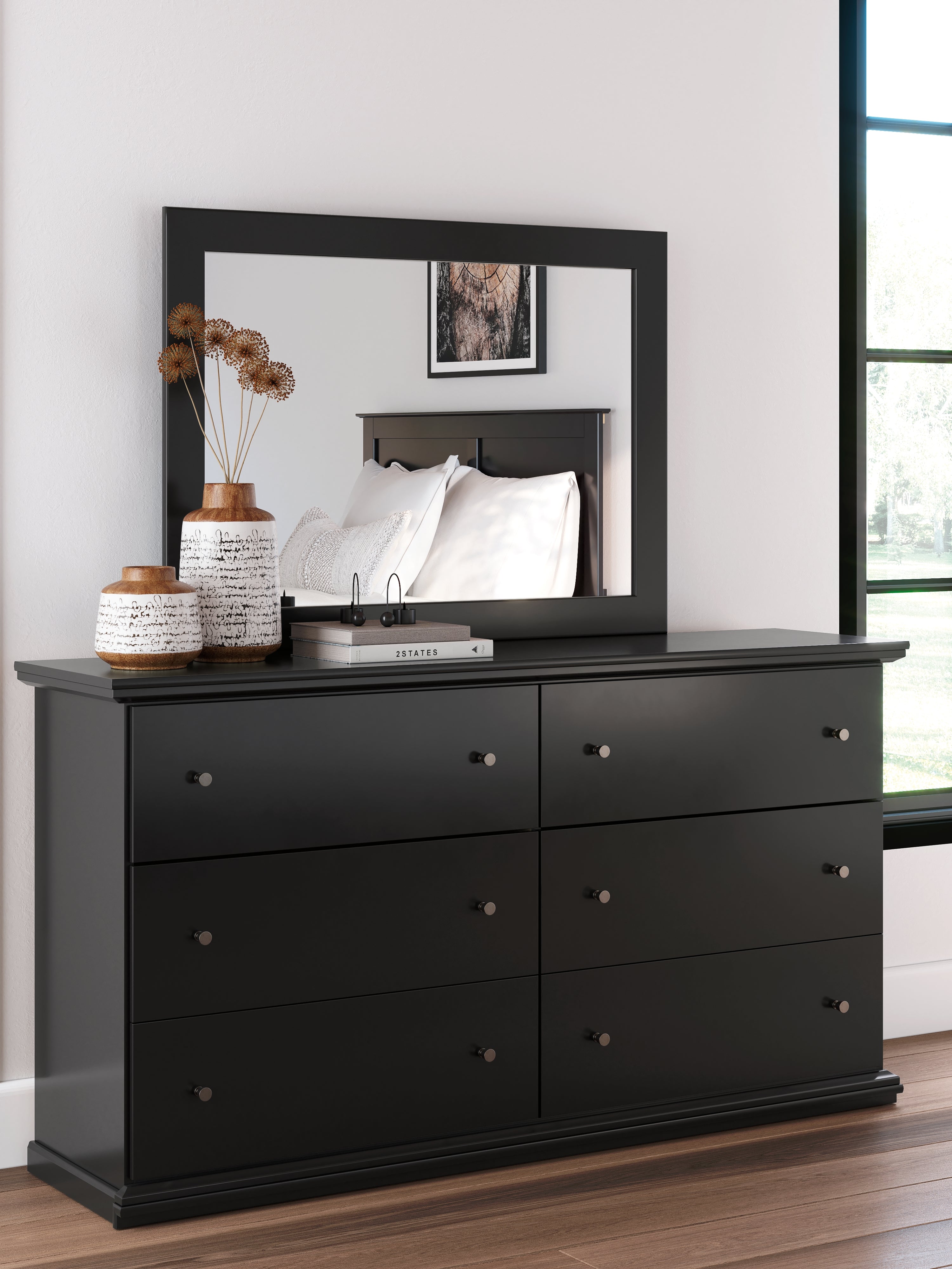3 Brothers Decor - Ashley Furniture - Maribel Bedroom - Dresser and Mirror / Black - B138B50