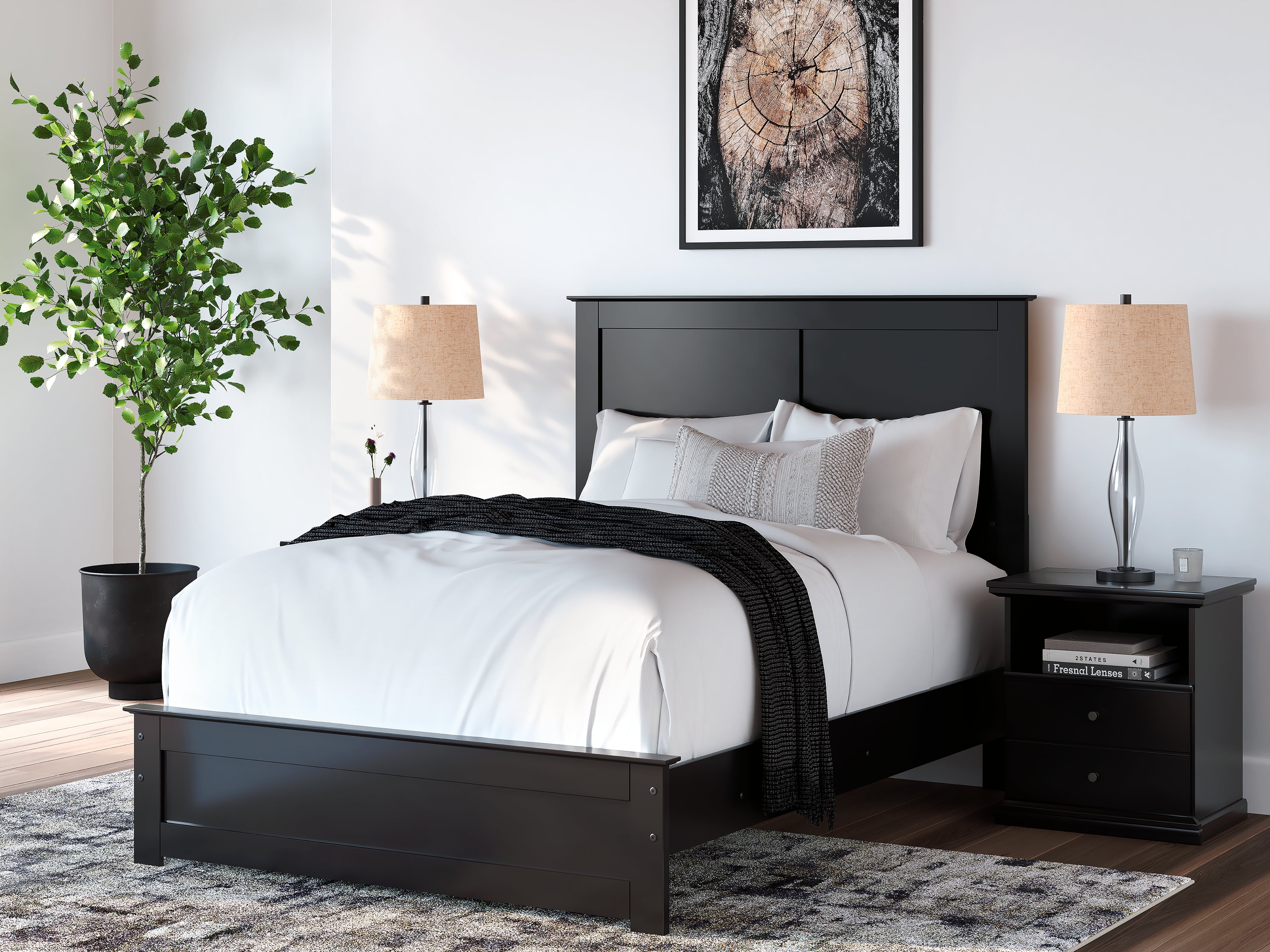 3 Brothers Decor - Ashley Furniture - Maribel Bedroom - Full Panel Bed / Black - B138B52