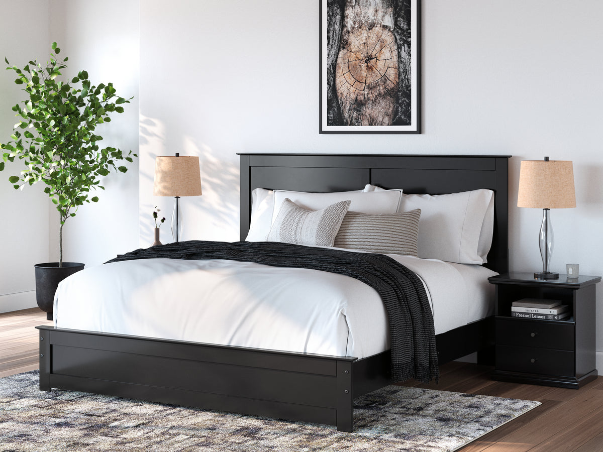 3 Brothers Decor - Ashley Furniture - Maribel Bedroom - King Panel Bed / Black - B138B57