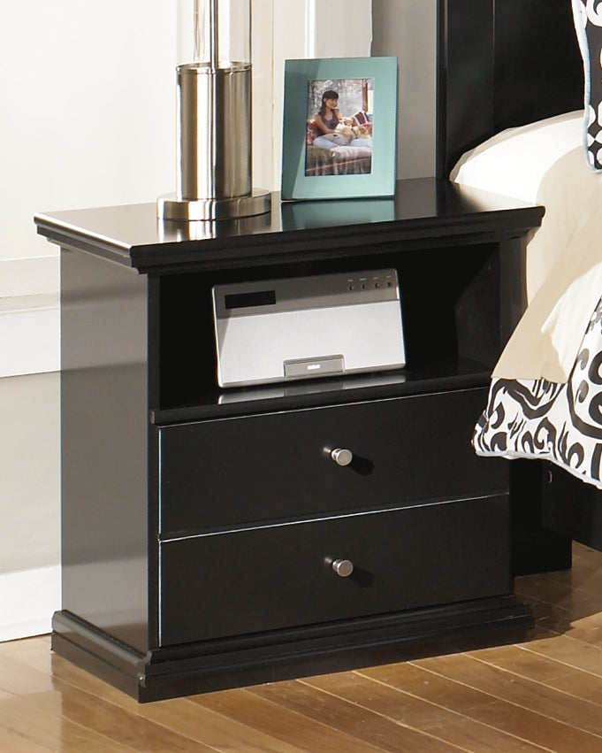 3 Brothers Decor - Ashley Furniture - Maribel Bedroom - One Drawer Night Stand / Black - B138-91