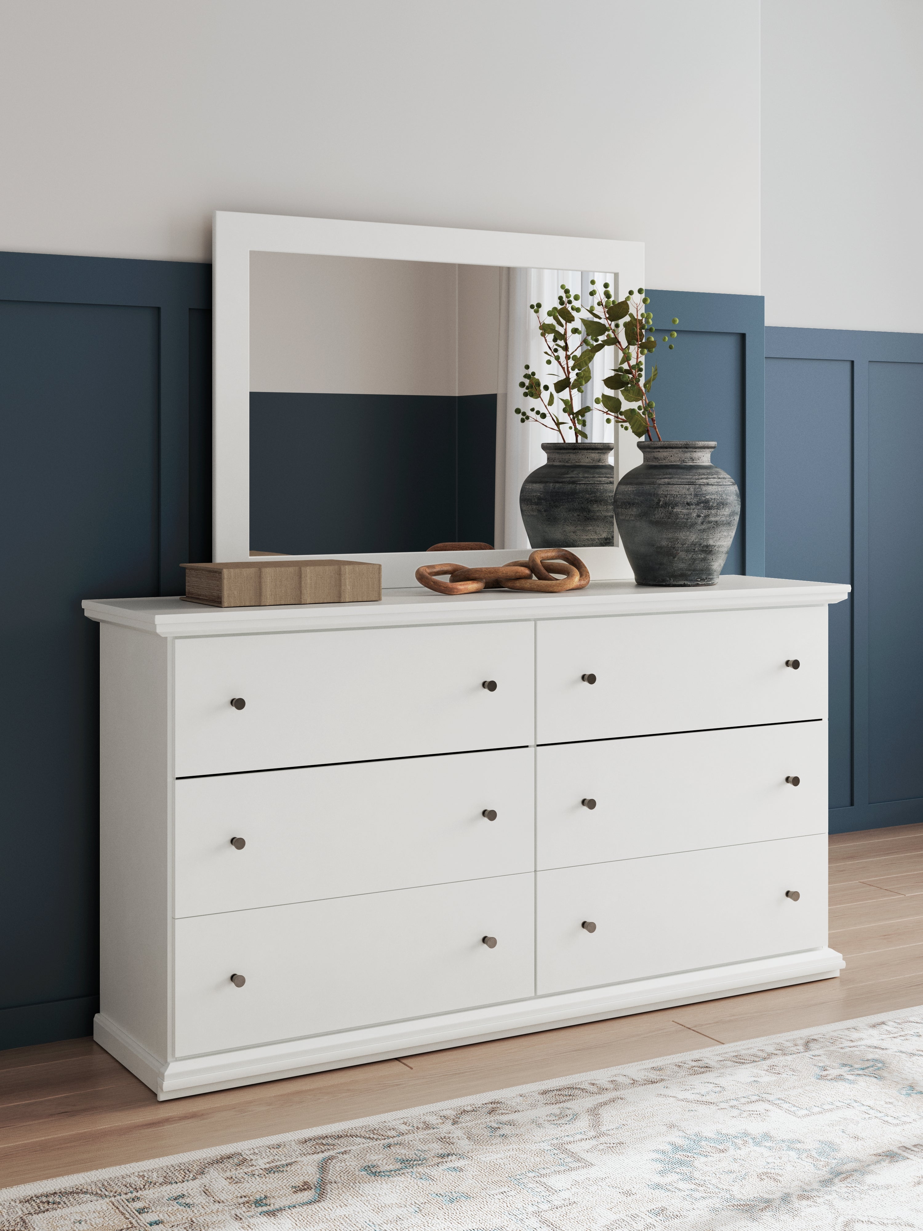 3 Brothers Decor - Ashley Furniture - Bostwick Shoals Bedroom - Dresser and Mirror / White - B139B40