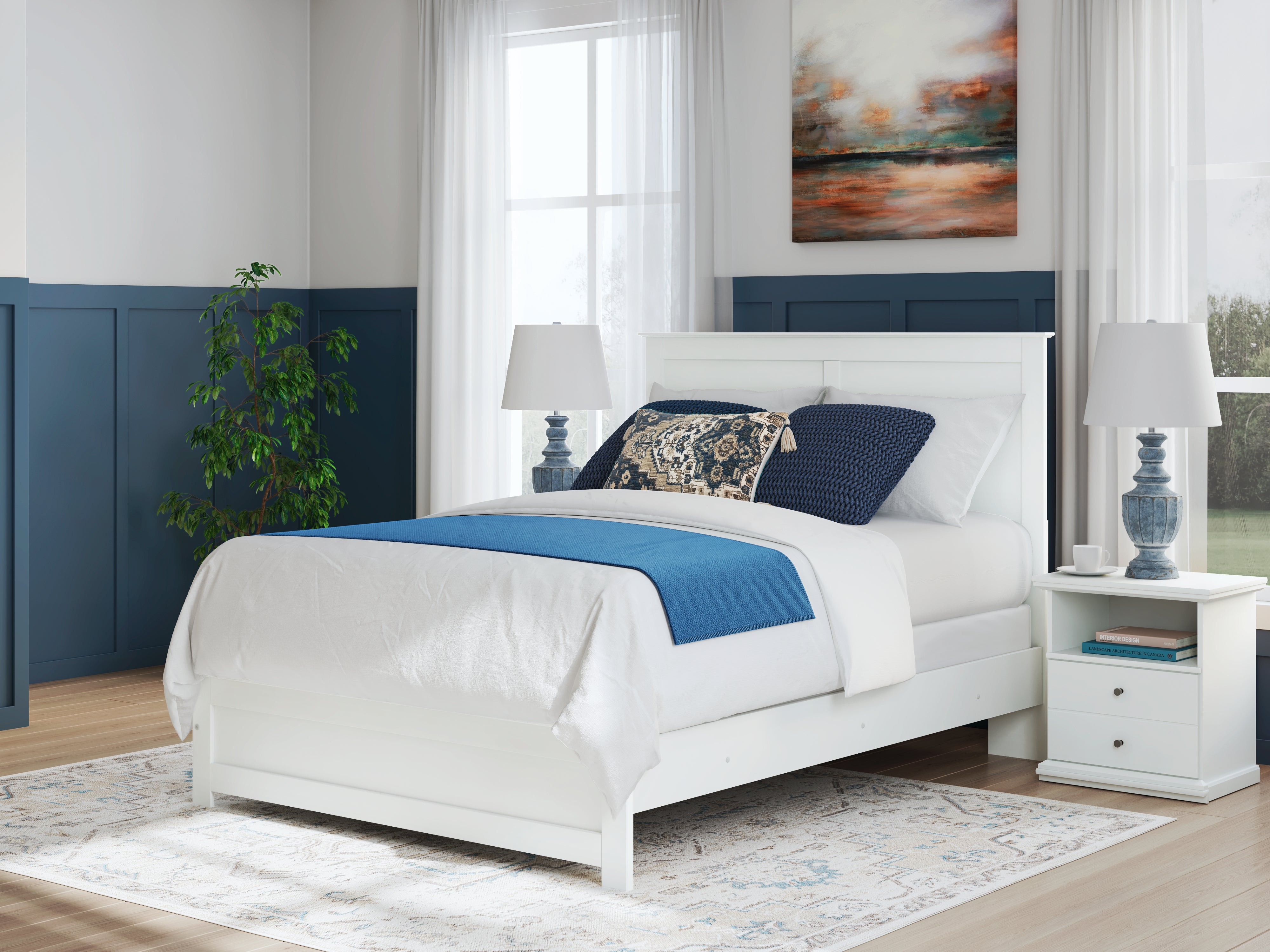 3 Brothers Decor - Ashley Furniture - Bostwick Shoals Bedroom - Queen Panel Bed / White - B139B43