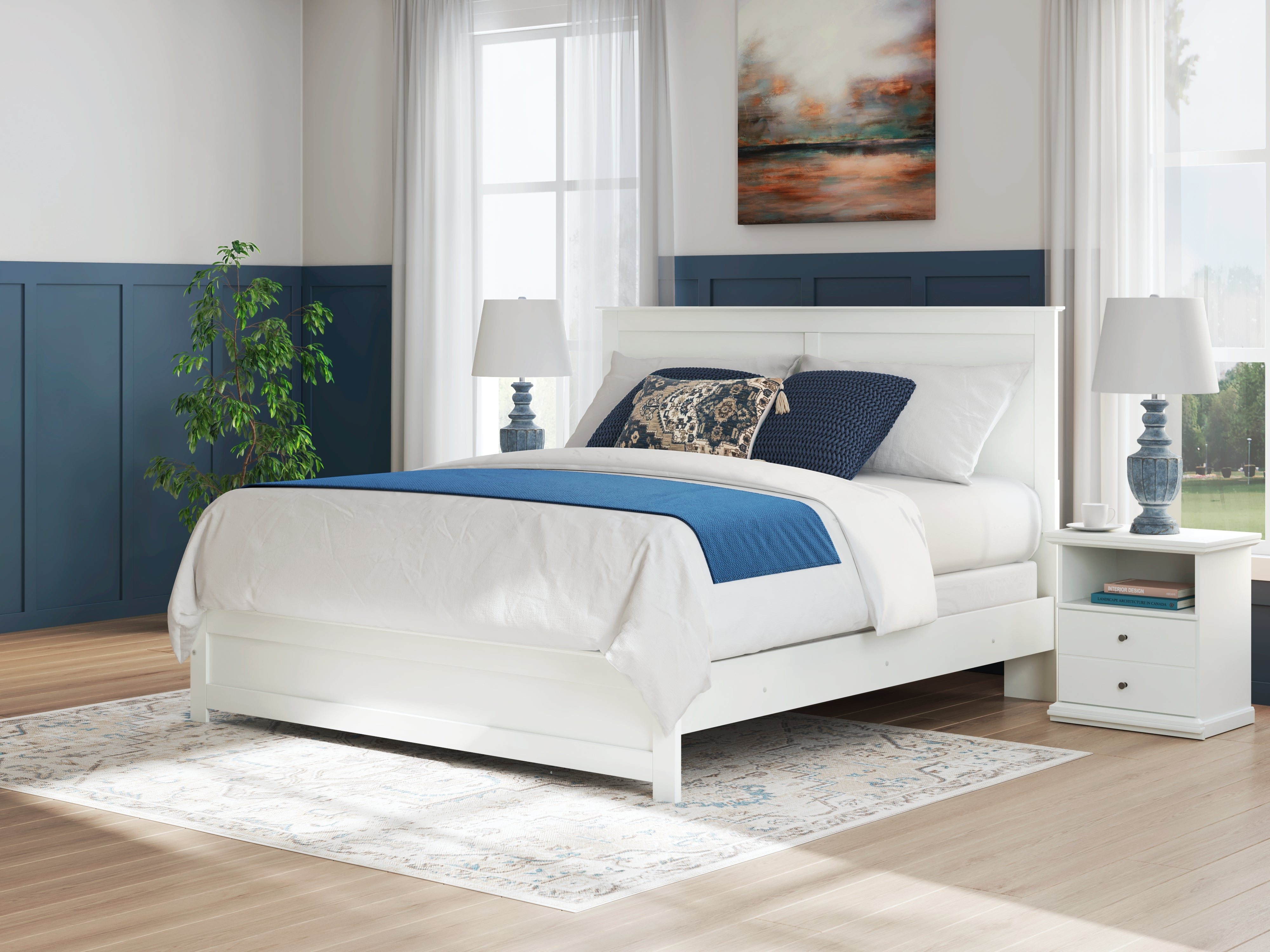 3 Brothers Decor - Ashley Furniture - Bostwick Shoals Bedroom - King Panel Bed / White - B139B47
