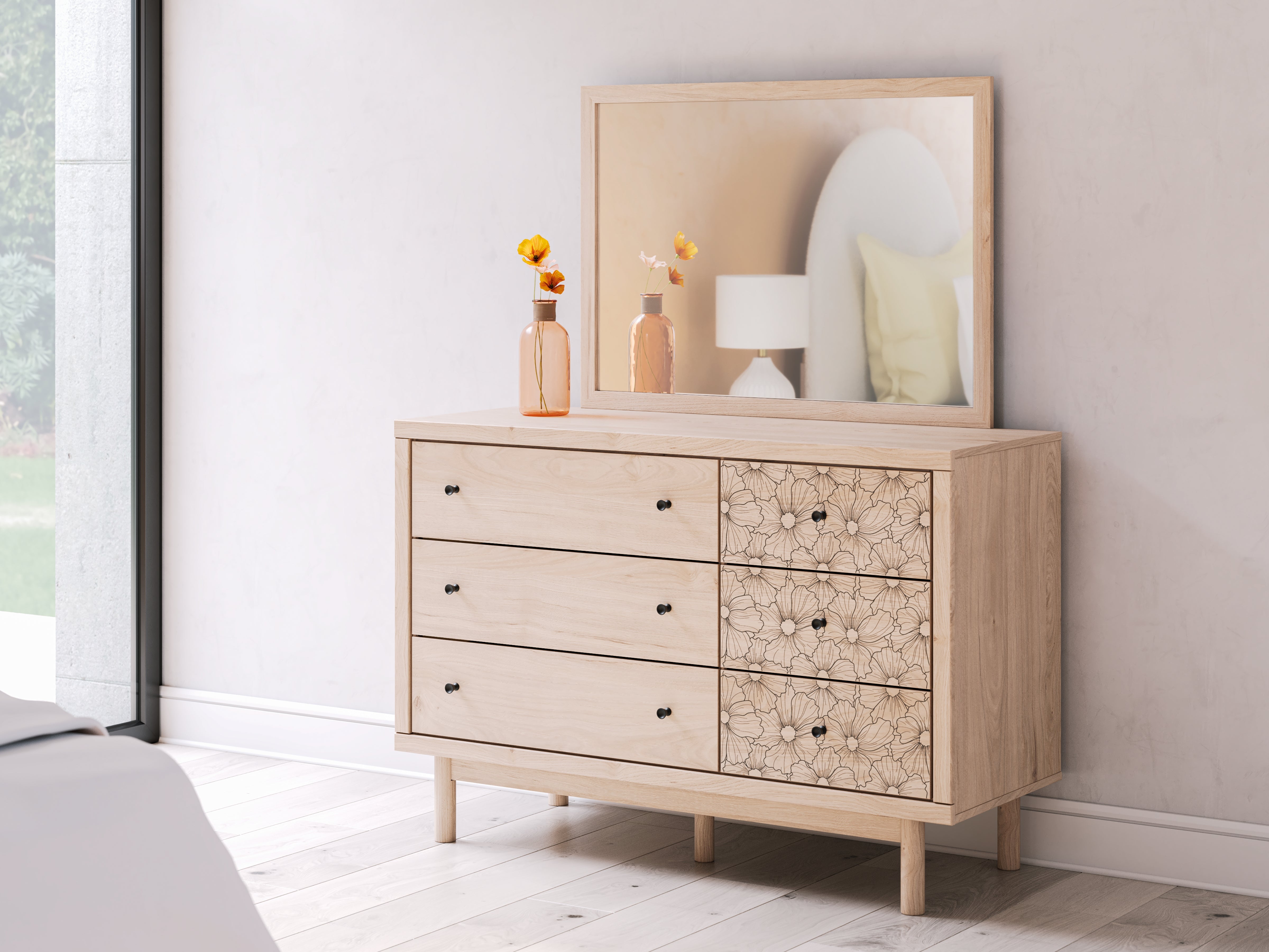 3 Brothers Decor - Ashley Furniture - Arloster Bedroom - Dresser and Mirror / Tan - PCB1566B1