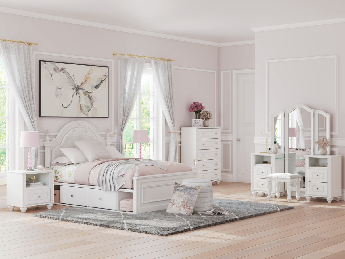 3 Brothers Decor - Ashley Furniture - Kozlani Bedroom - One Drawer Night Stand / White - PCB1819-91