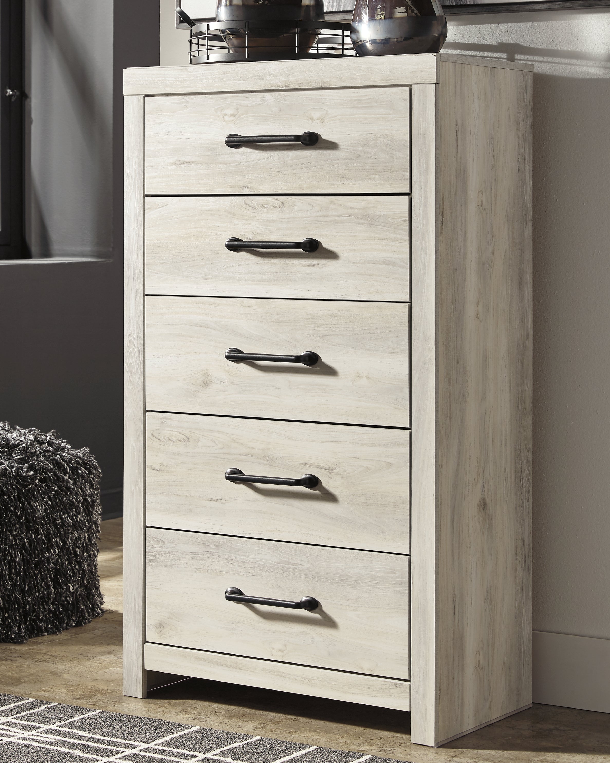 3 Brothers Decor - Ashley Furniture - Cambeck Bedroom - Five Drawer Chest / Whitewash - B192-46