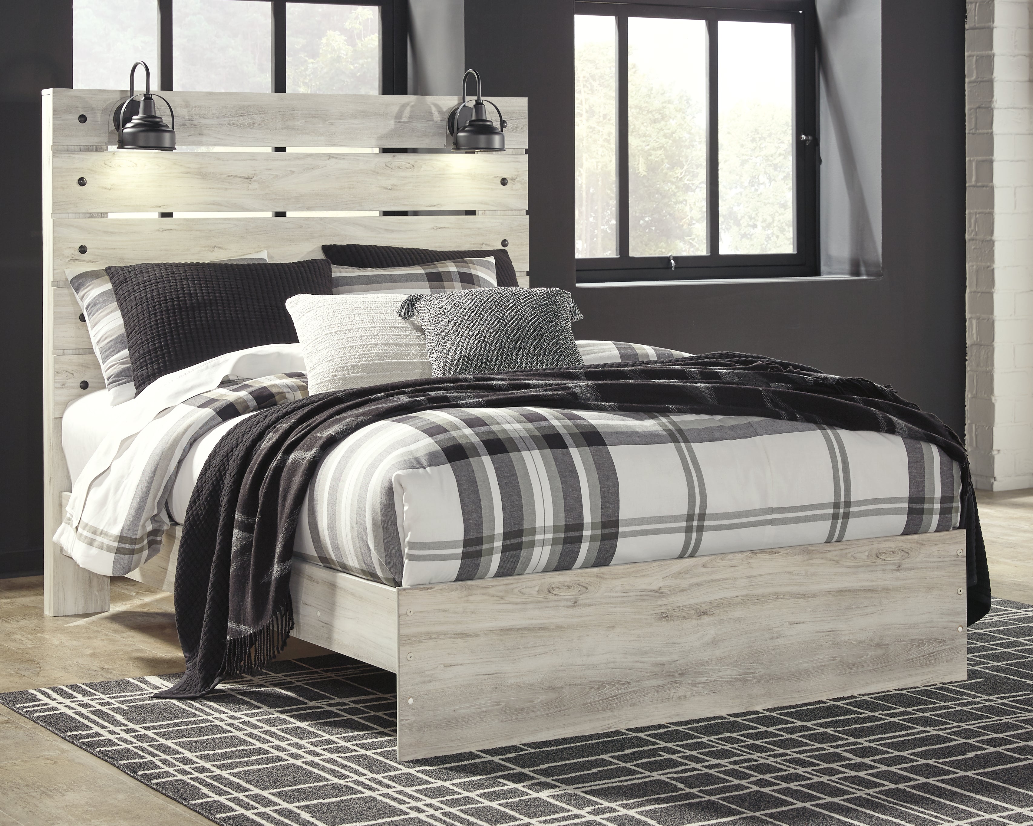 3 Brothers Decor - Ashley Furniture - Cambeck Bedroom - Queen Panel Bed / Whitewash - B192B4