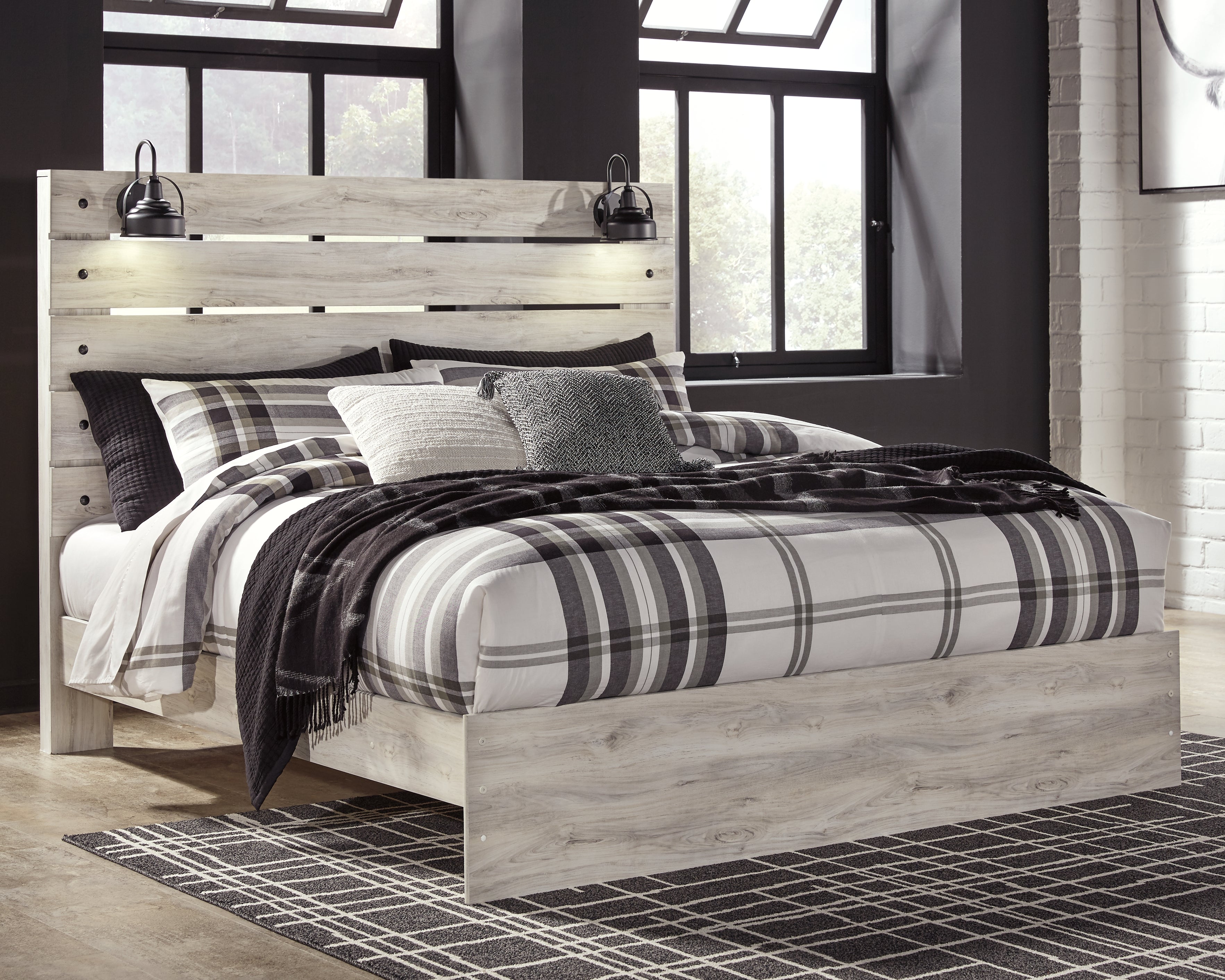 3 Brothers Decor - Ashley Furniture - Cambeck Bedroom - King Panel Bed / Whitewash - B192B28