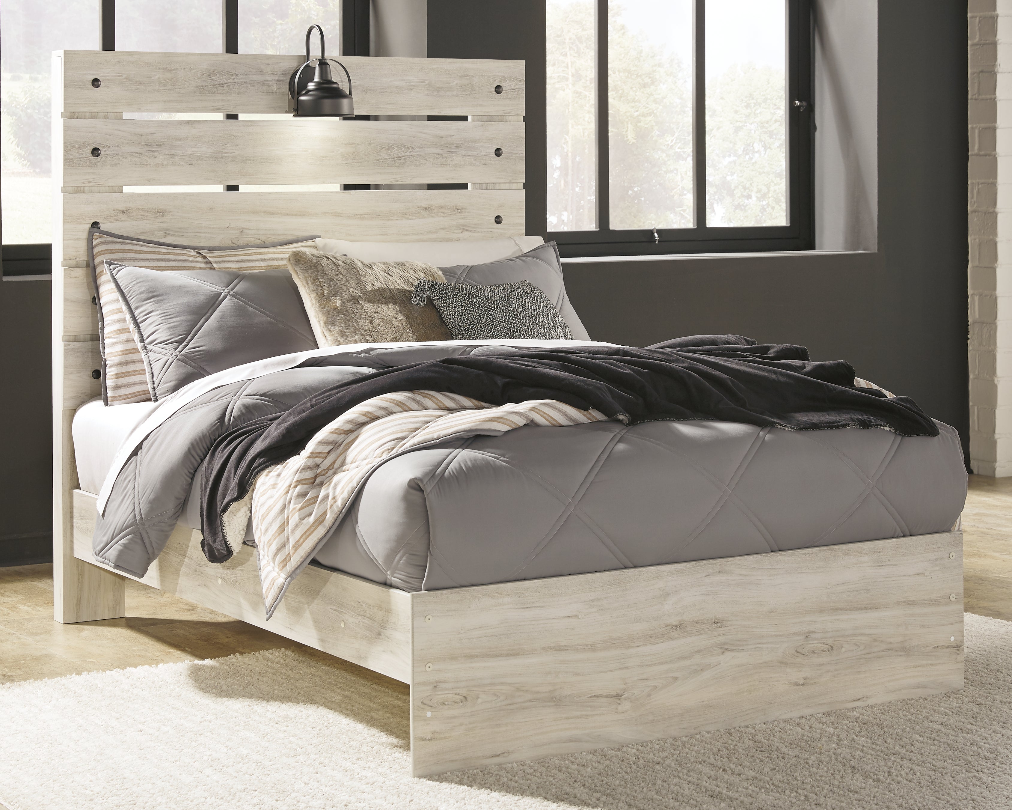 3 Brothers Decor - Ashley Furniture - Cambeck Bedroom - Full Panel Bed / Whitewash - B192B3