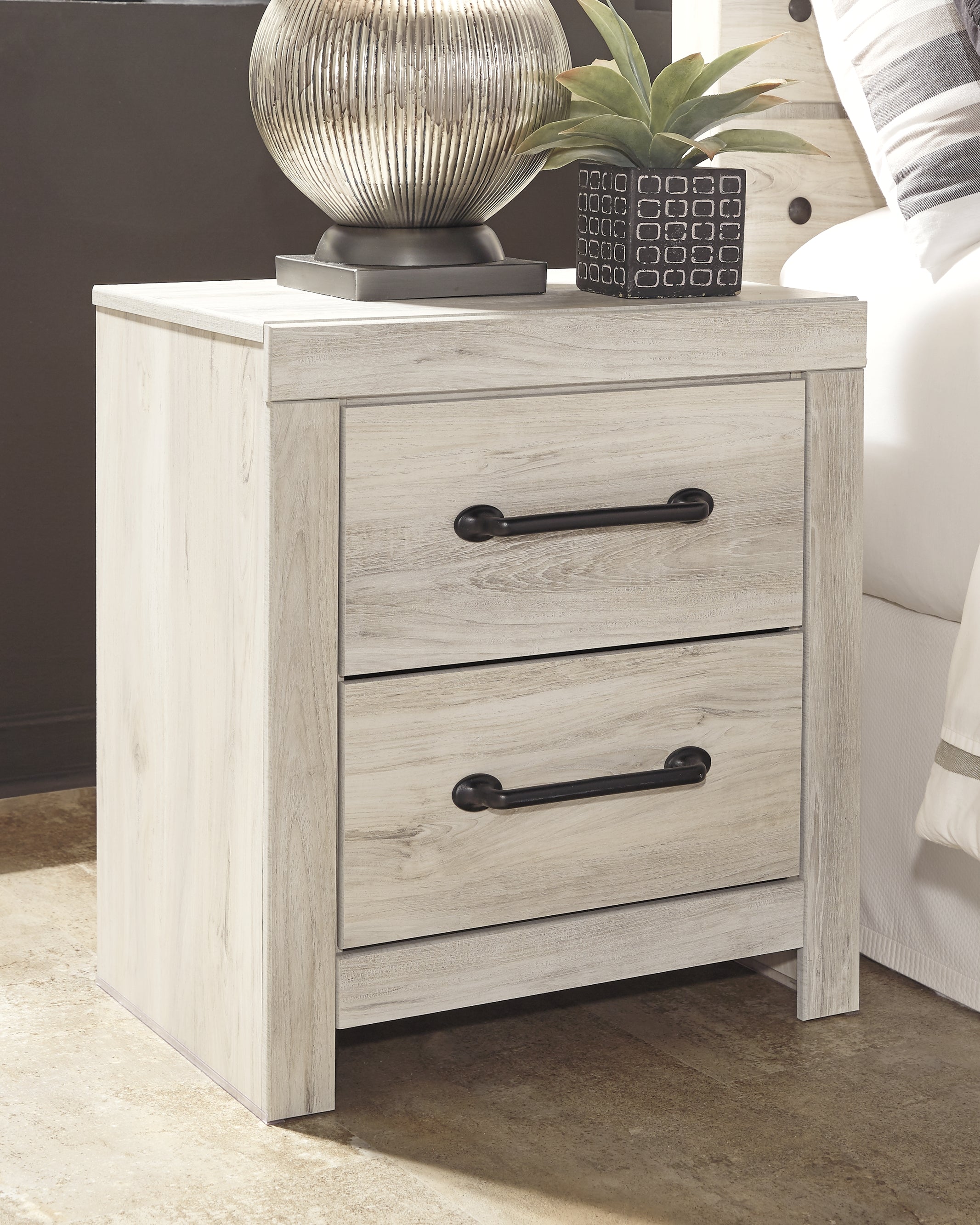 3 Brothers Decor - Ashley Furniture - Cambeck Bedroom - Two Drawer Night Stand / Whitewash - B192-92