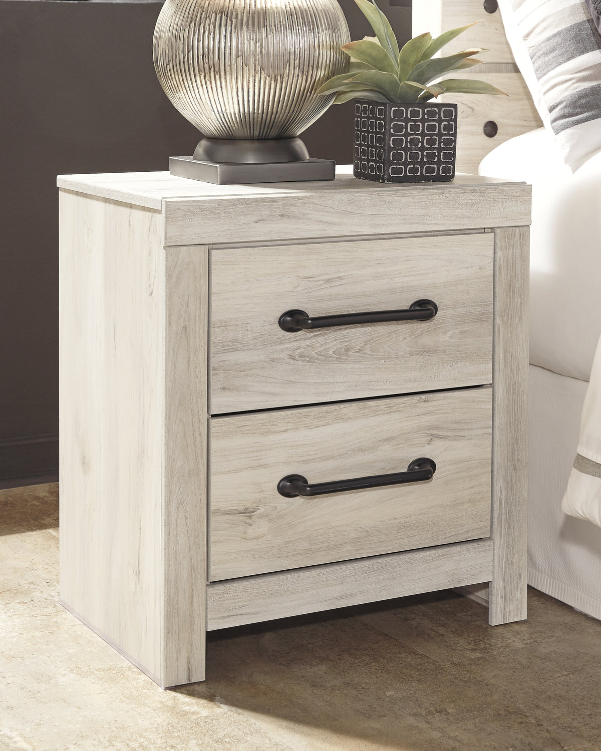 3 Brothers Decor - Ashley Furniture - Cambeck Bedroom - Two Drawer Night Stand / Whitewash - B192-92