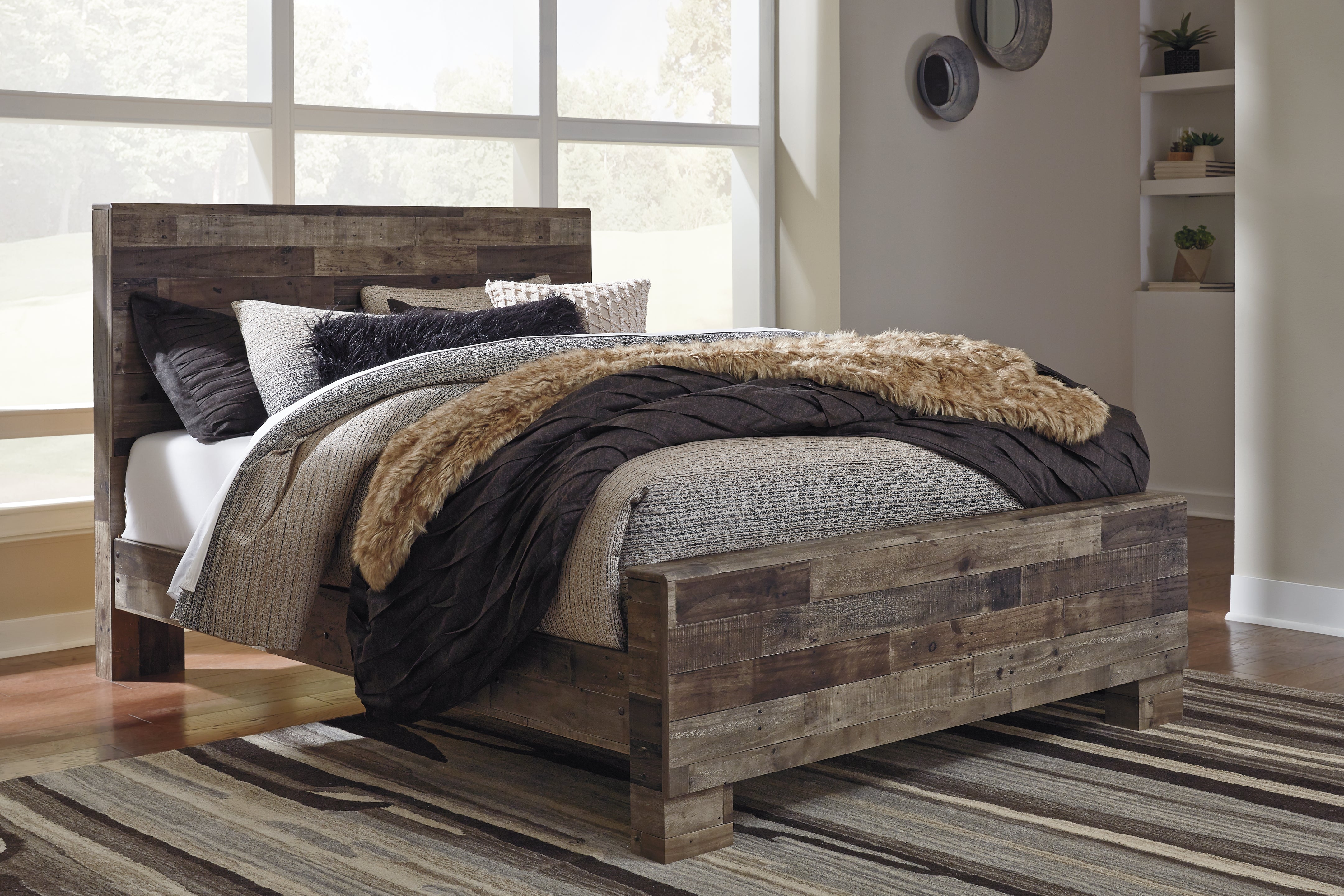 3 Brothers Decor - Ashley Furniture - Derekson Bedroom - Queen Panel Bed / Multi Gray - B200B6