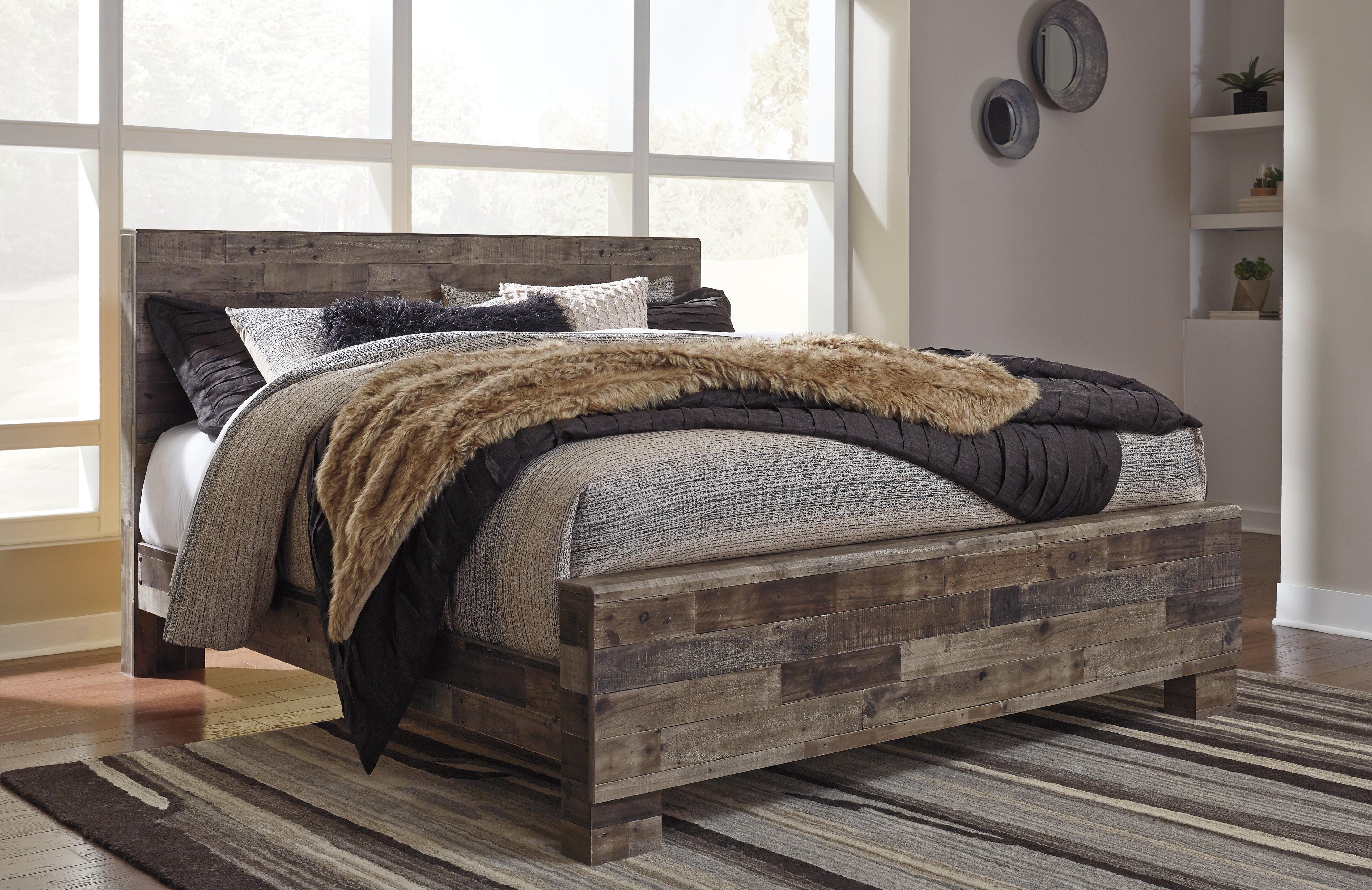 3 Brothers Decor - Ashley Furniture - Derekson Bedroom - King Panel Bed / Multi Gray - B200B11