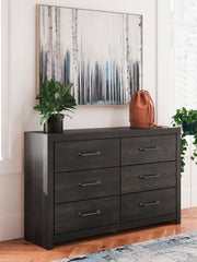 3 Brothers Decor - Ashley Furniture - Hollivern Bedroom - Six Drawer Dresser / Dark Gray - PCB2108-31