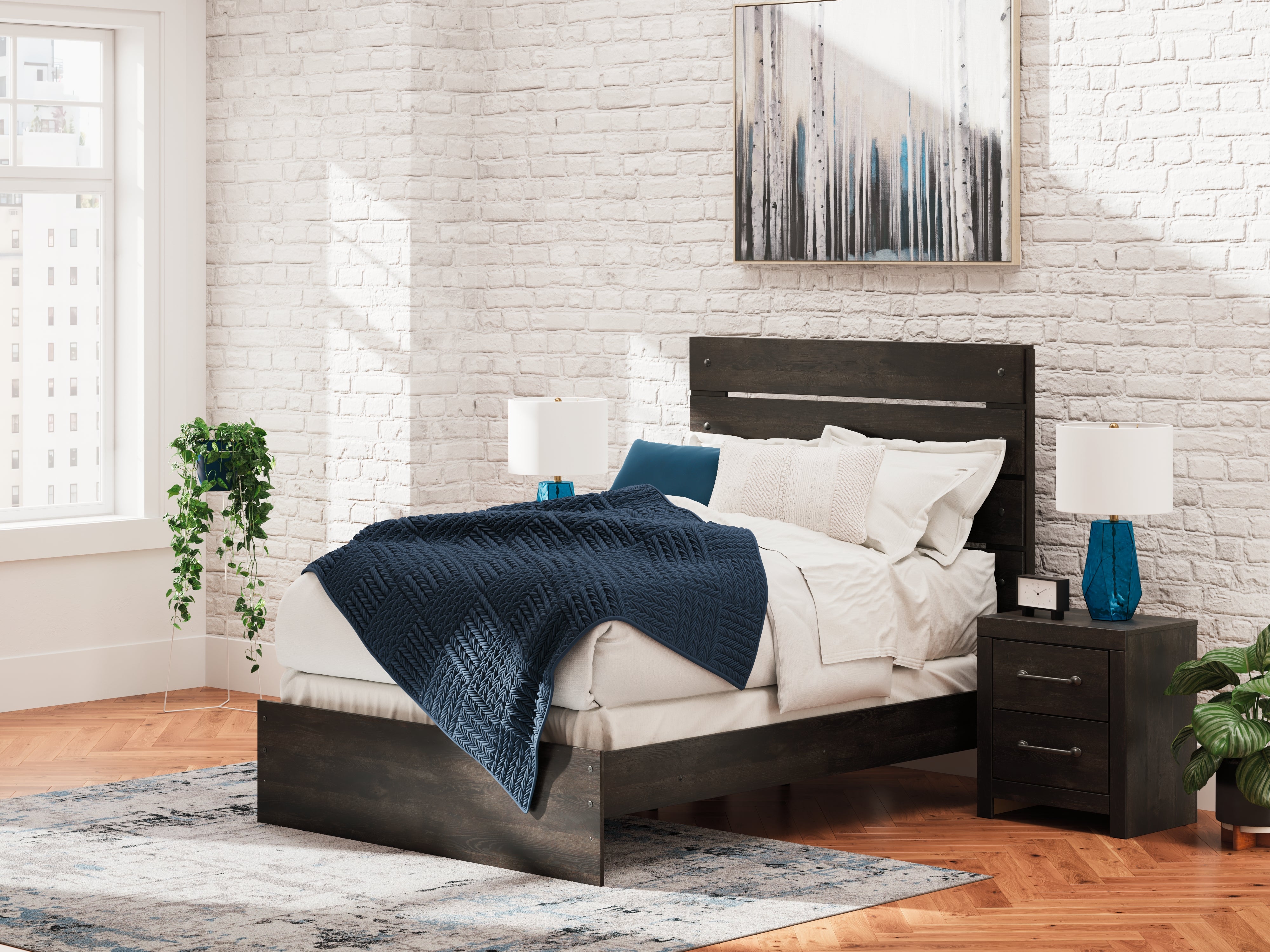 3 Brothers Decor - Ashley Furniture - Hollivern Bedroom - Full Panel Bed / Dark Gray - PCB2108B12