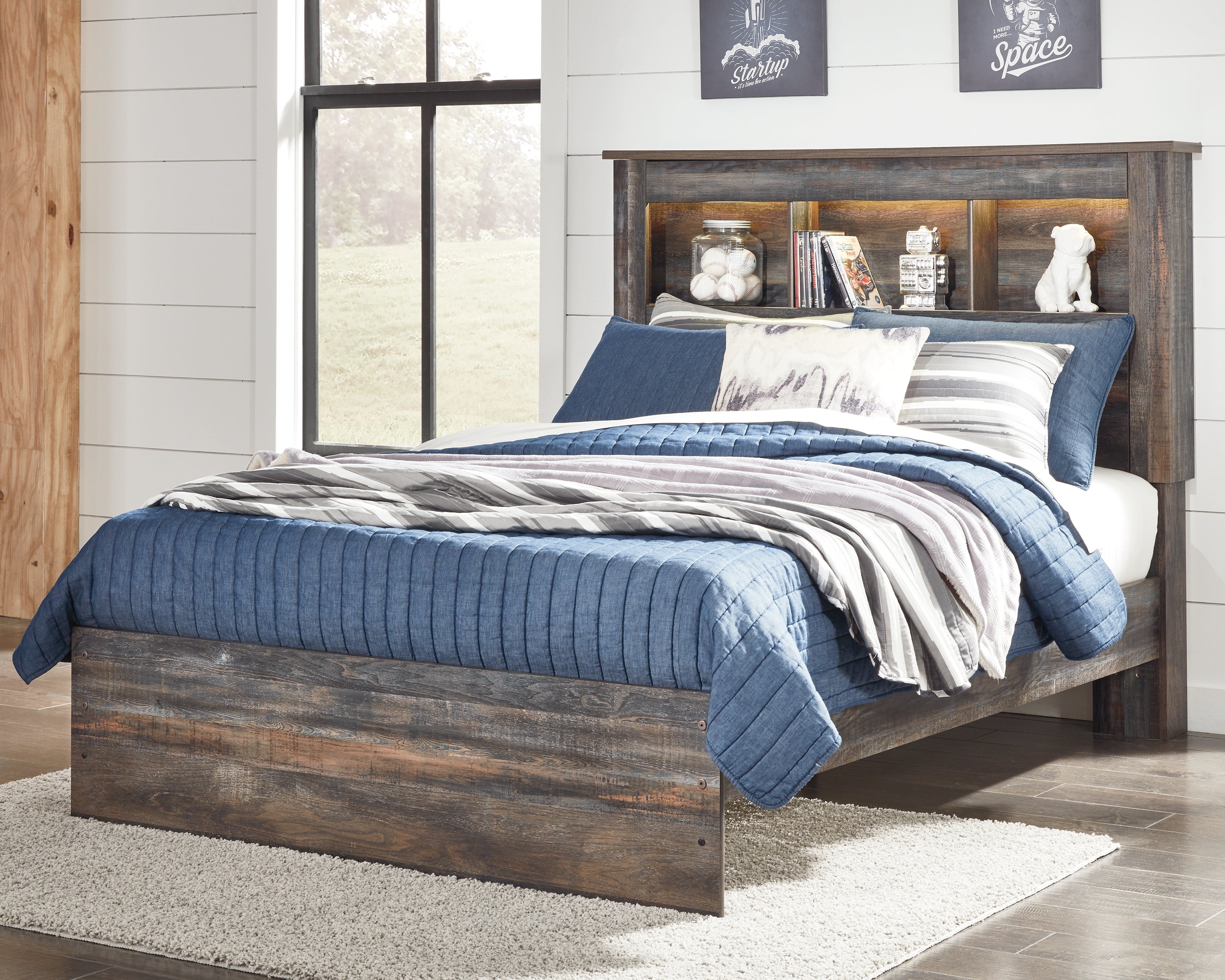 3 Brothers Decor - Ashley Furniture - Drystan Bedroom - Full Bookcase Bed / Multi - B211B46