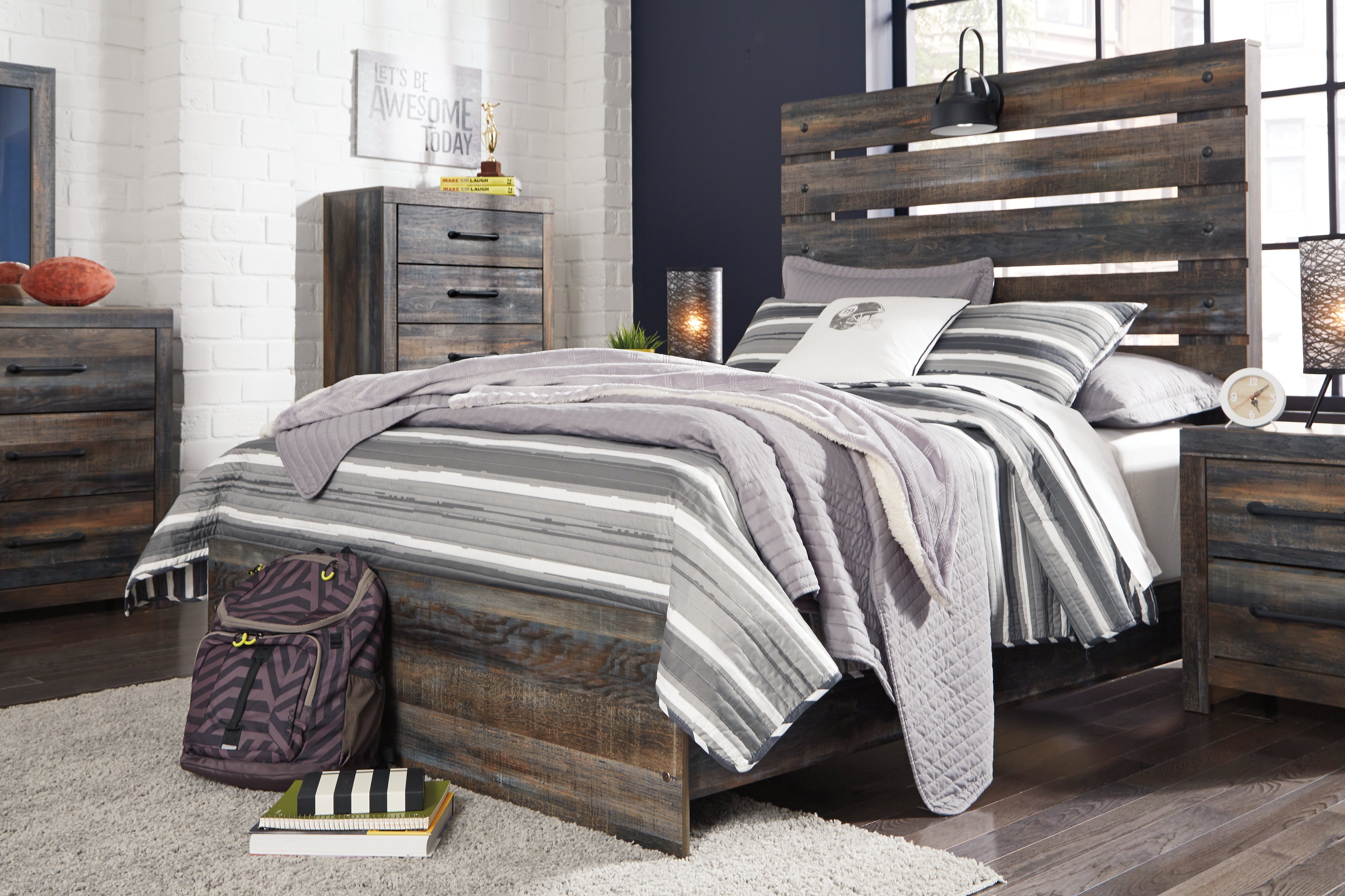 3 Brothers Decor - Ashley Furniture - Drystan Bedroom - Full Panel Bed / Multi - B211B3