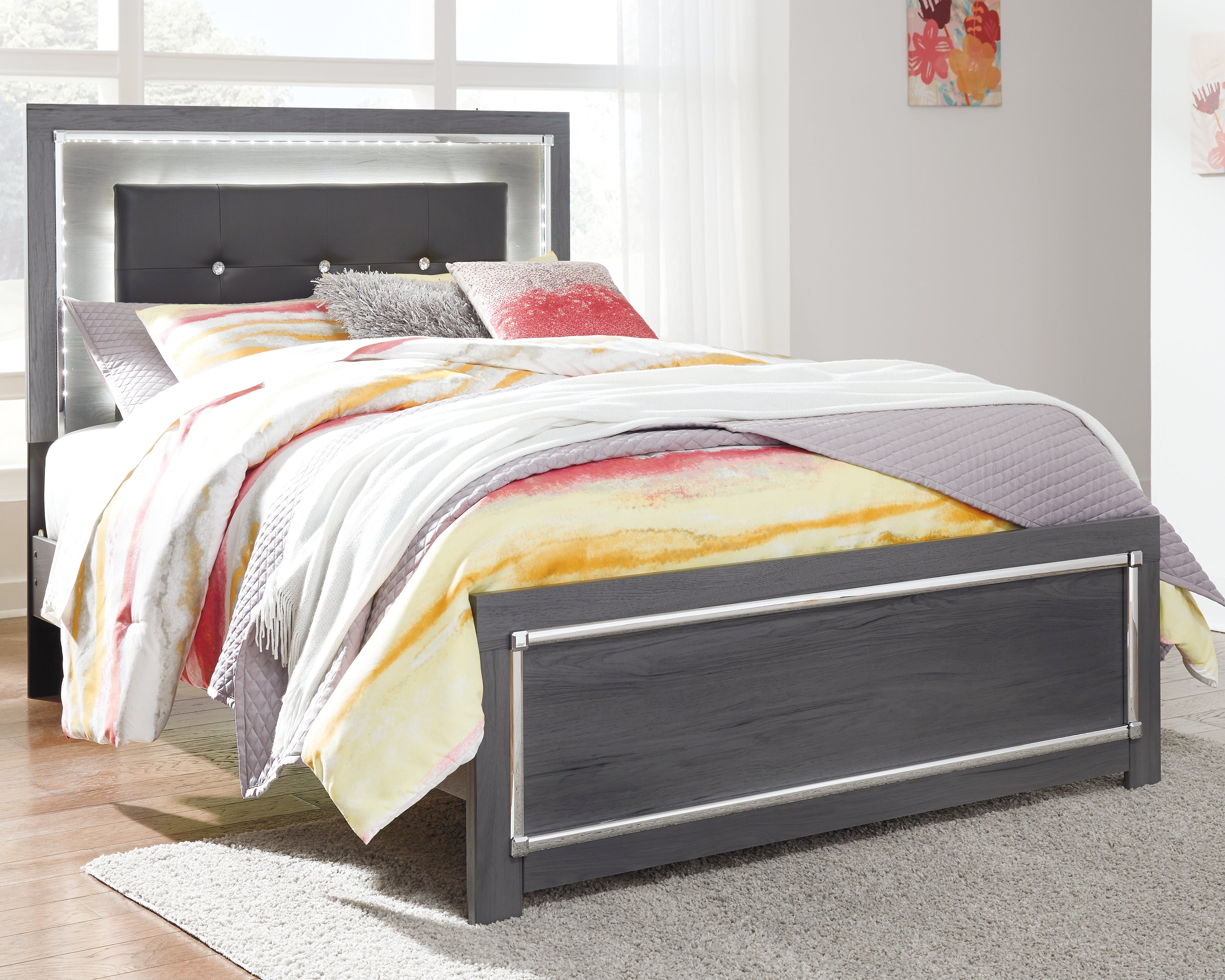 3 Brothers Decor - Ashley Furniture - Lodanna Bedroom - Full Panel Bed / Gray - B214B4