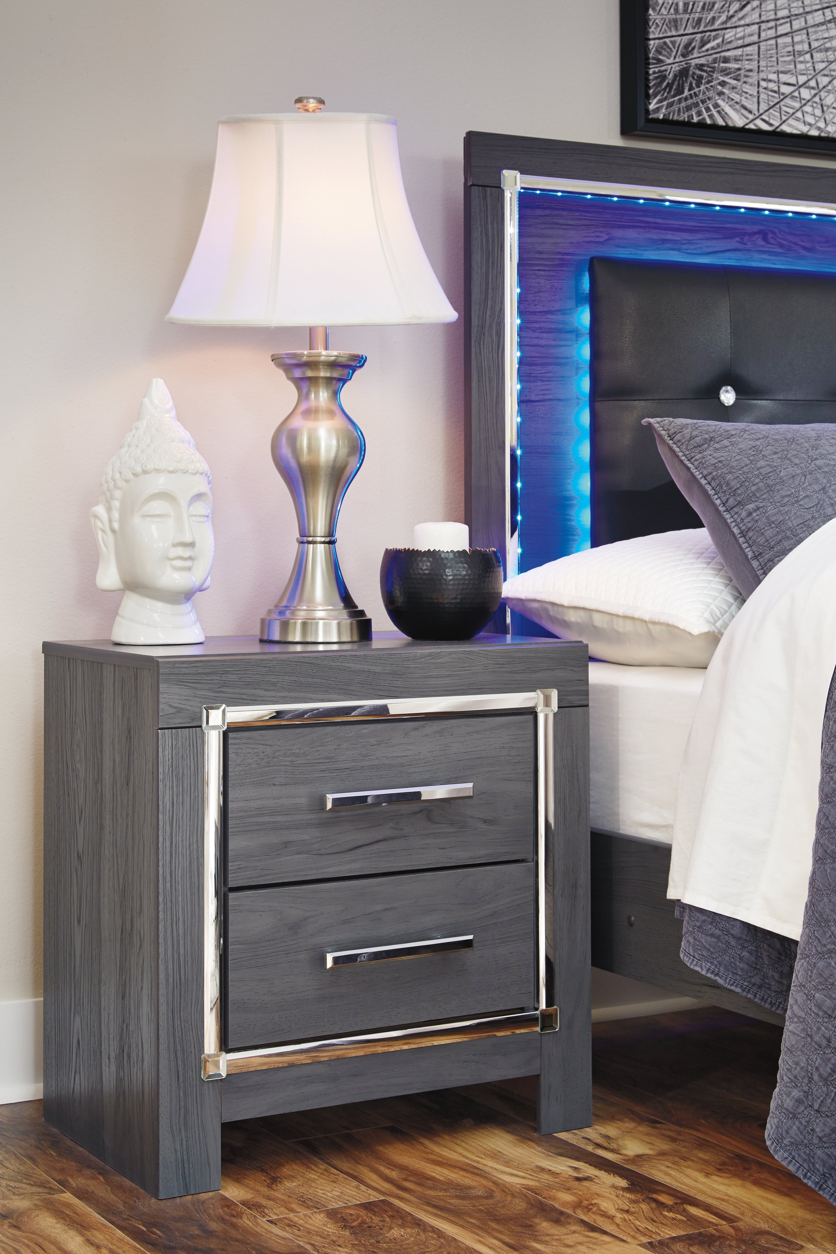 3 Brothers Decor - Ashley Furniture - Lodanna Bedroom - Two Drawer Night Stand / Gray - B214-92
