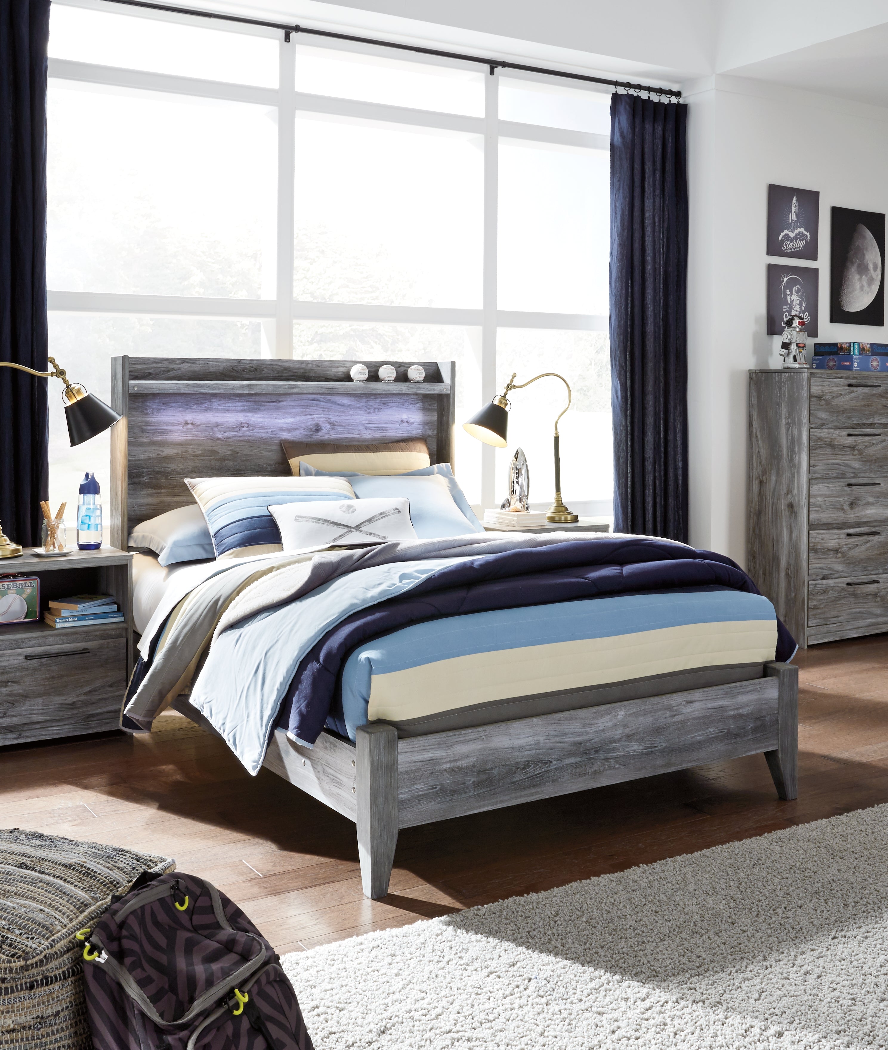 3 Brothers Decor - Ashley Furniture - Baystorm Bedroom - Full Panel Bed / Gray - B221B21