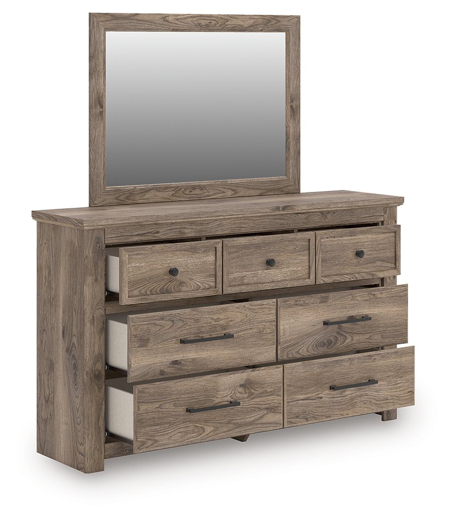 3 Brothers Decor - Ashley Furniture - Rusticott Bedroom - Dresser and Mirror / Brown - PCB2260B1