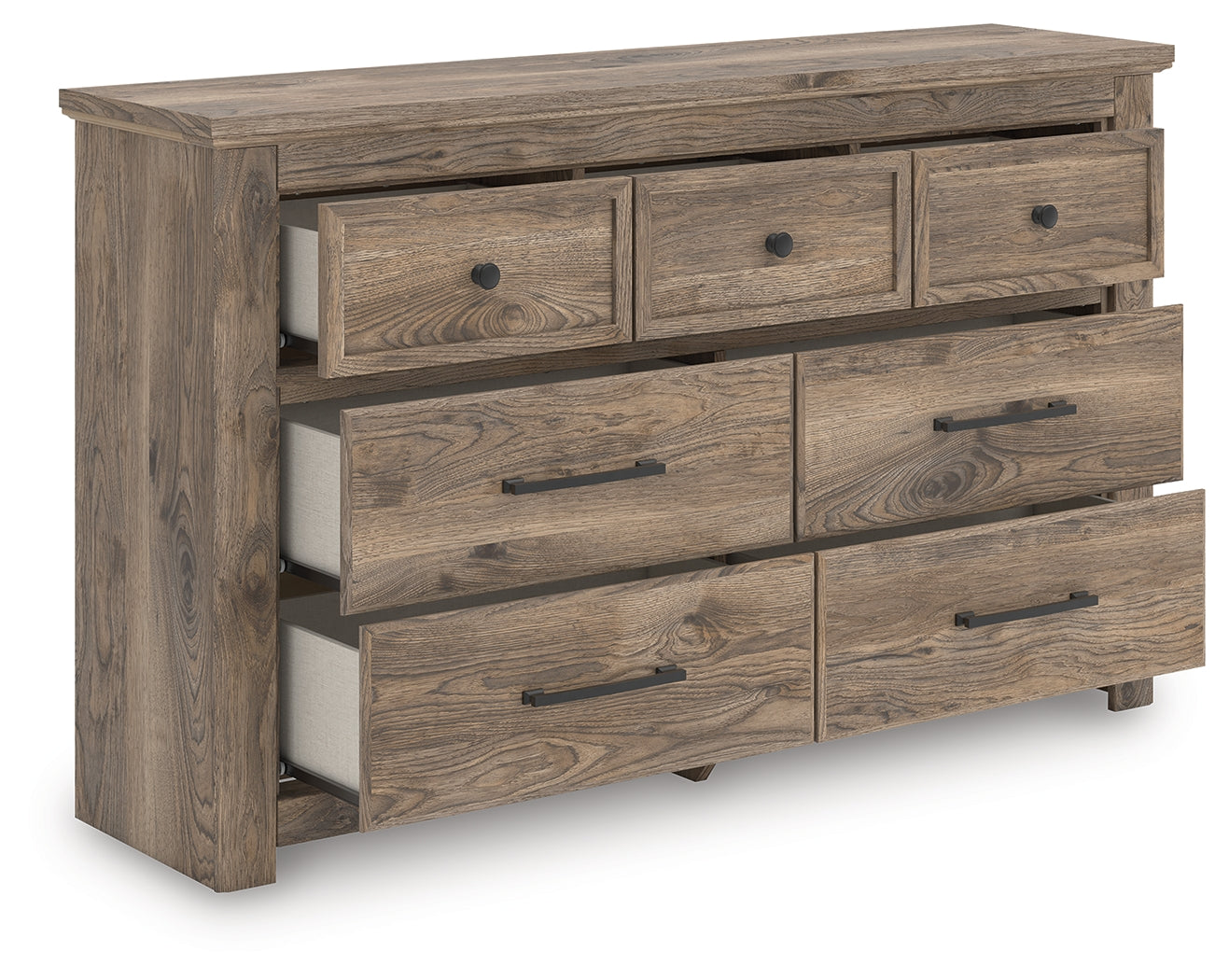 3 Brothers Decor - Ashley Furniture - Rusticott Bedroom - Seven Drawer Dresser / Brown - PCB2260-31
