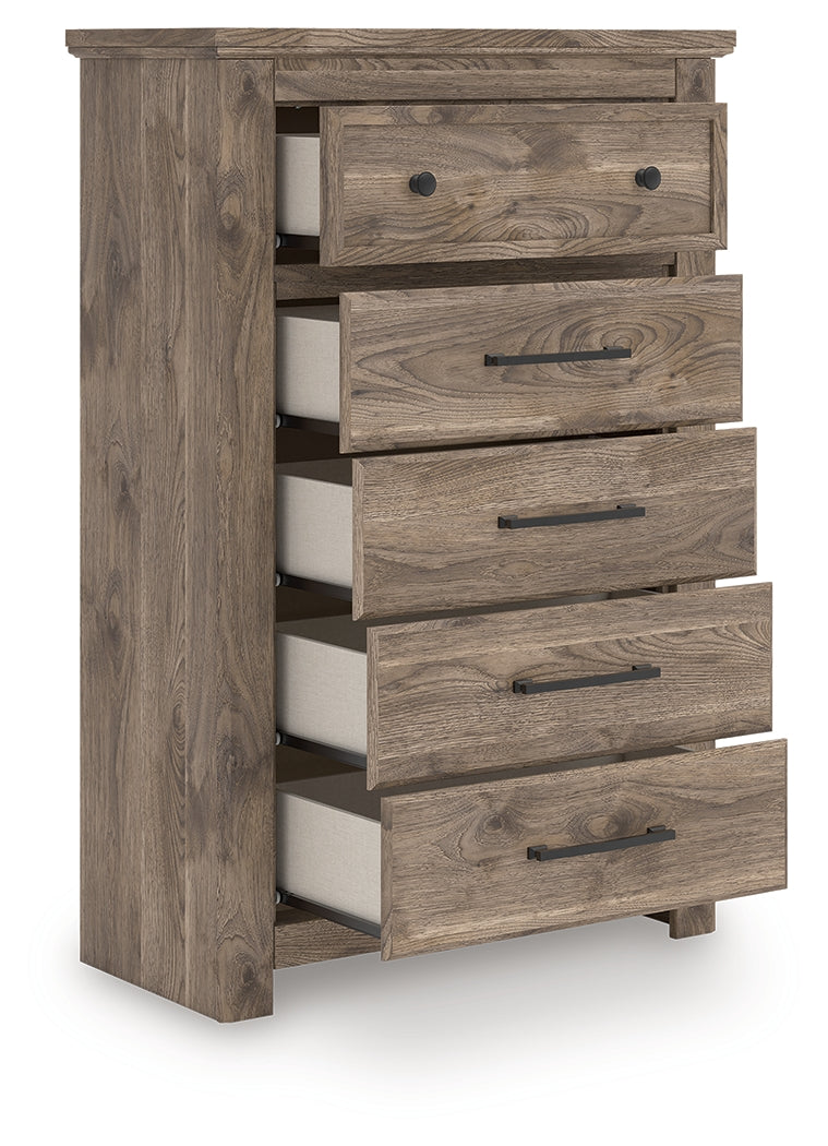 3 Brothers Decor - Ashley Furniture - Rusticott Bedroom - Five Drawer Chest / Brown - PCB2260-46