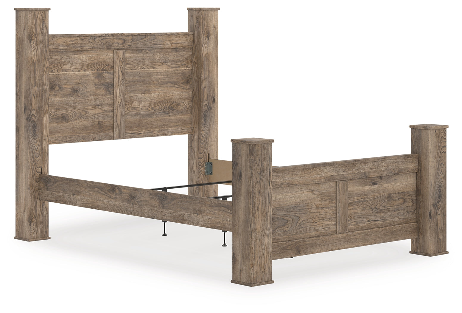 3 Brothers Decor - Ashley Furniture - Rusticott Bedroom - Queen Poster Bed / Brown - PCB2260B4