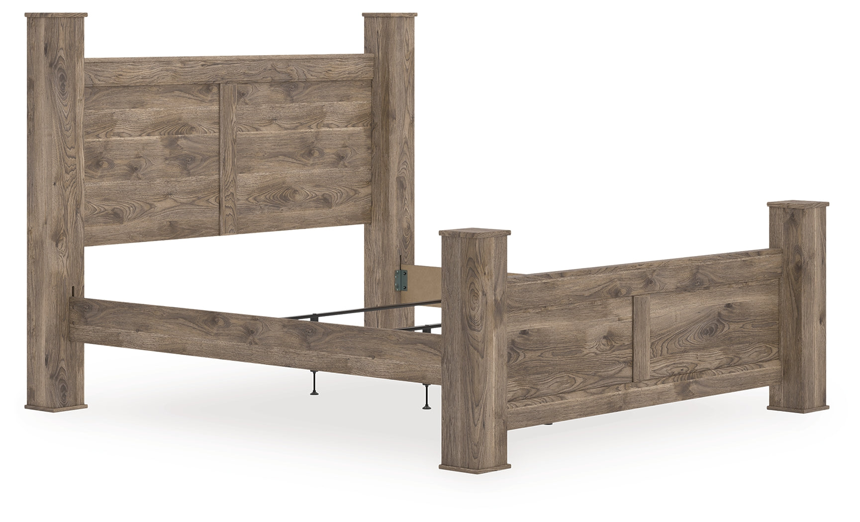 3 Brothers Decor - Ashley Furniture - Rusticott Bedroom - King Poster Bed / Brown - PCB2260B7