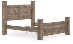 3 Brothers Decor - Ashley Furniture - Rusticott Bedroom - King Poster Bed / Brown - PCB2260B7