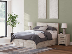 3 Brothers Decor - Ashley Furniture - Lawroy Bedroom - Queen Panel Storage Bed / Light Natural - B2310B9
