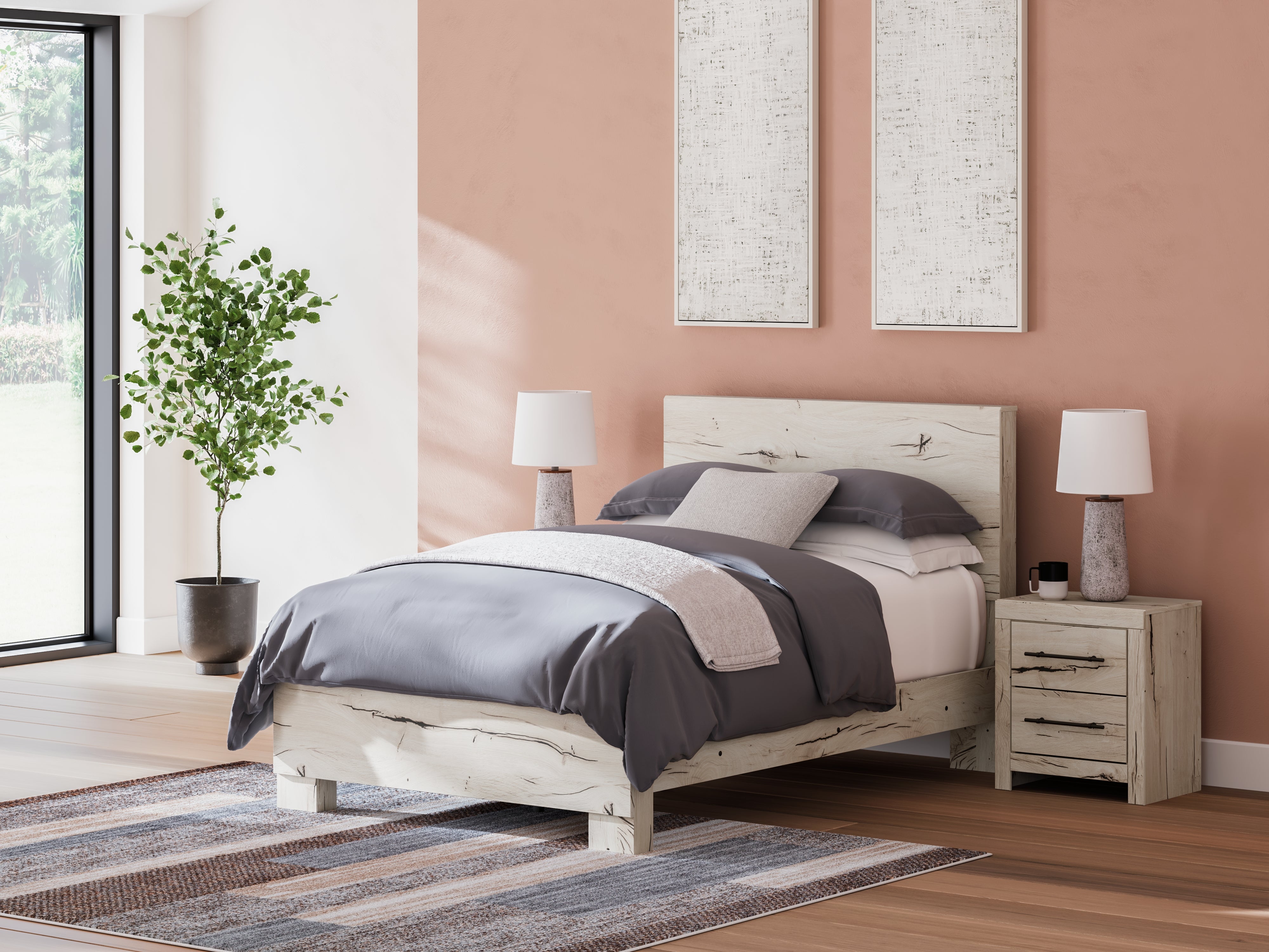 3 Brothers Decor - Ashley Furniture - Lawroy Bedroom - Full Panel Bed / Light Natural - B2310B16