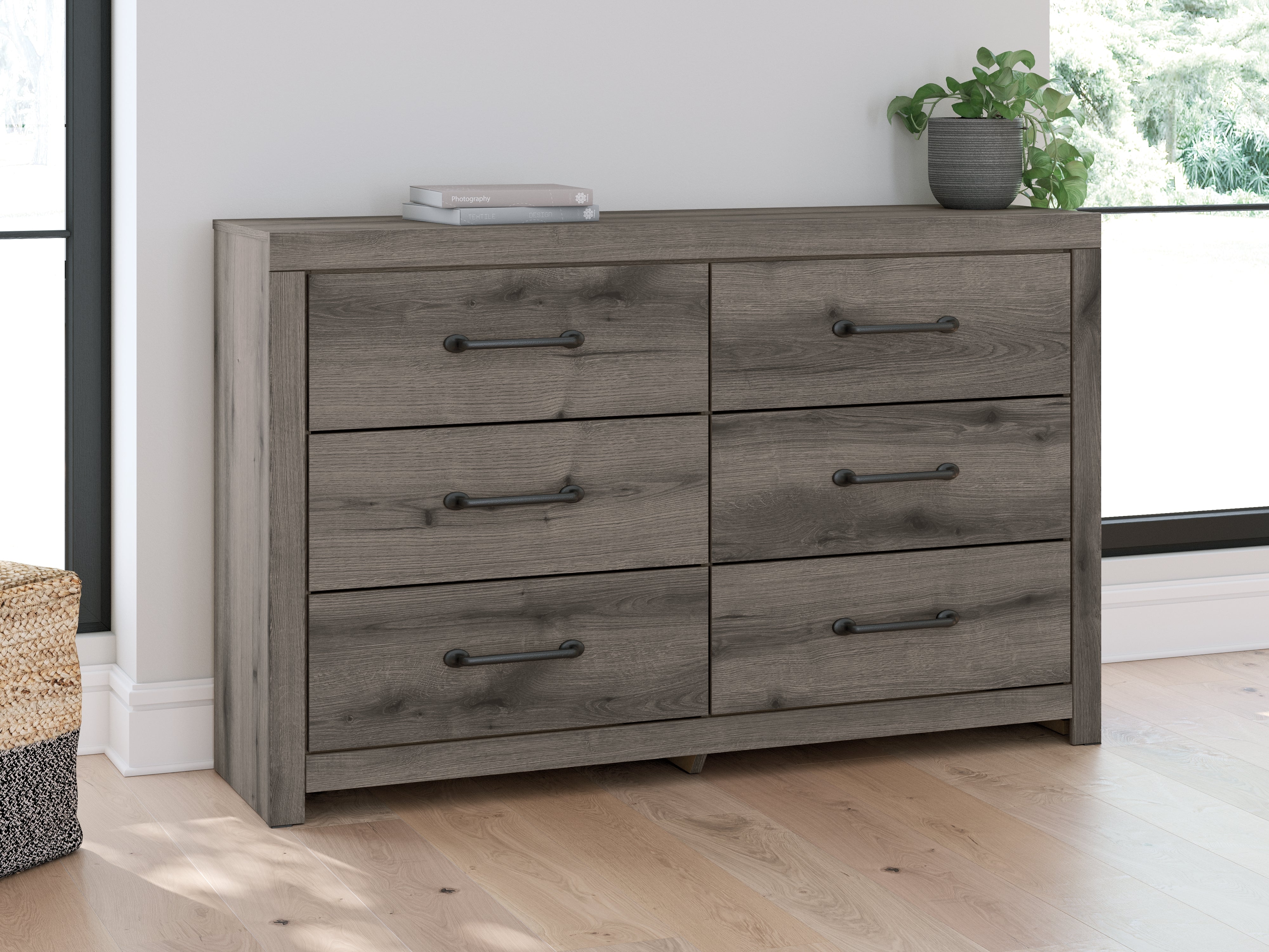 3 Brothers Decor - Ashley Furniture - Graystorm Bedroom - Six Drawer Dresser / Brown Gray - PCB2405-31
