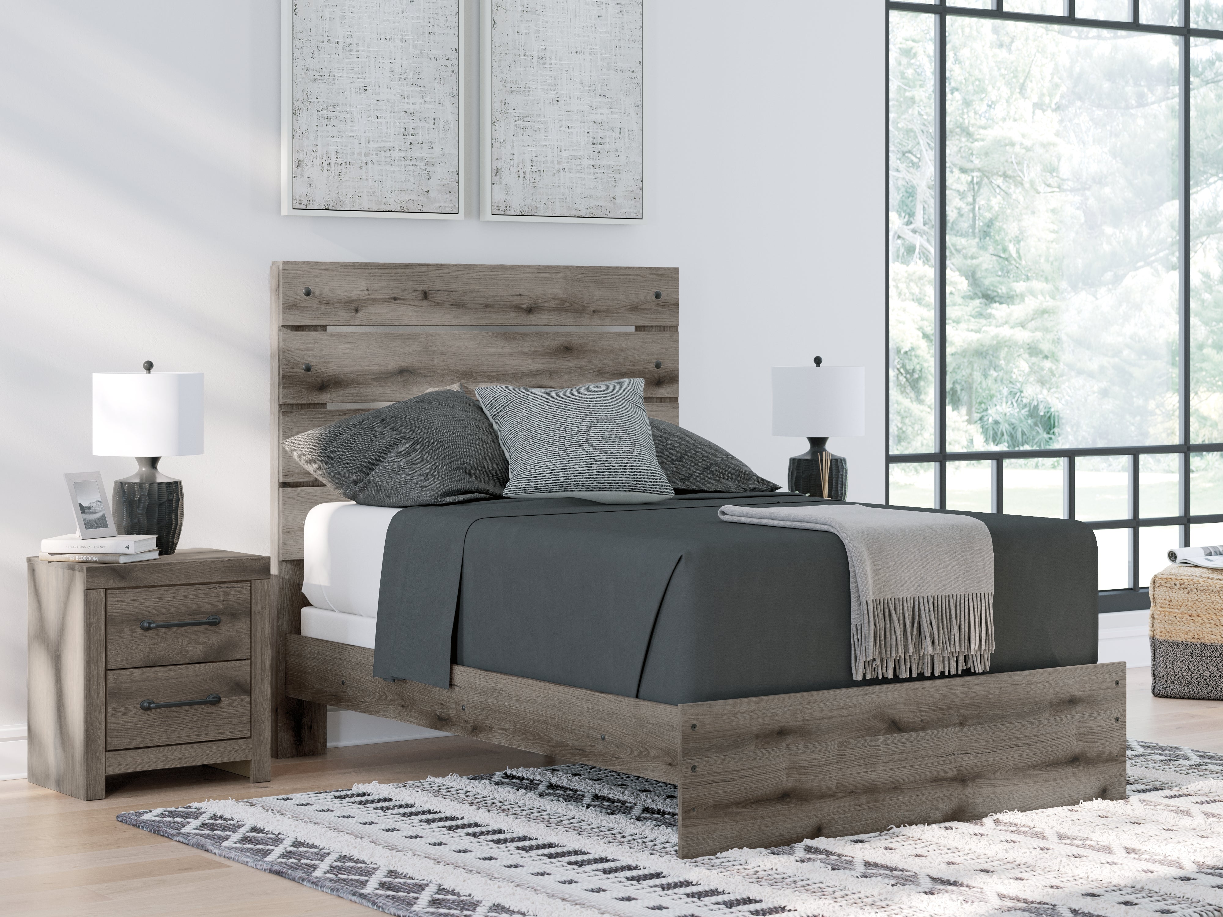 3 Brothers Decor - Ashley Furniture - Graystorm Bedroom - Full Panel Bed / Brown Gray - PCB2405B13