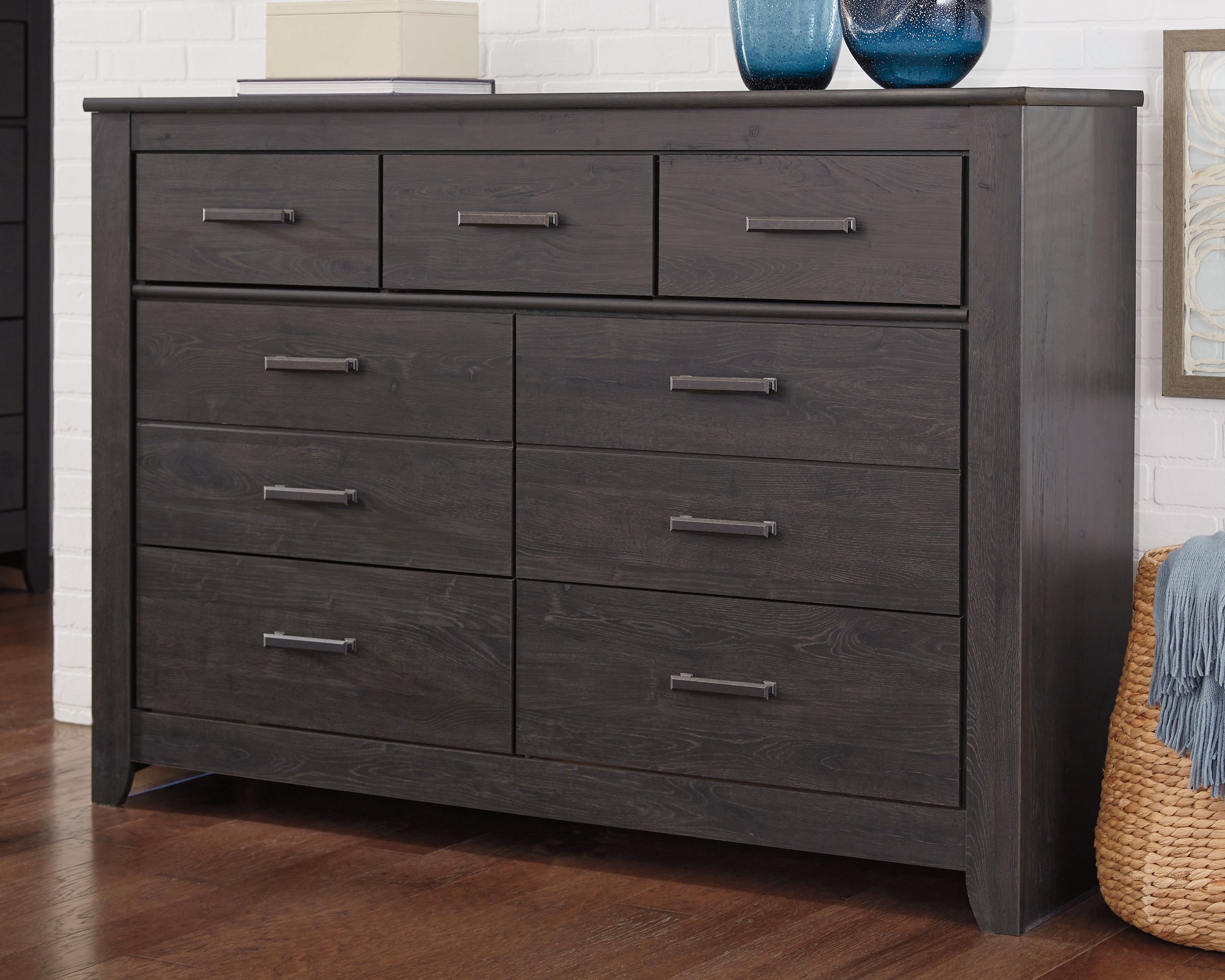 3 Brothers Decor - Ashley Furniture - Brinxton Bedroom - Seven Drawer Dresser / Charcoal - B249-31