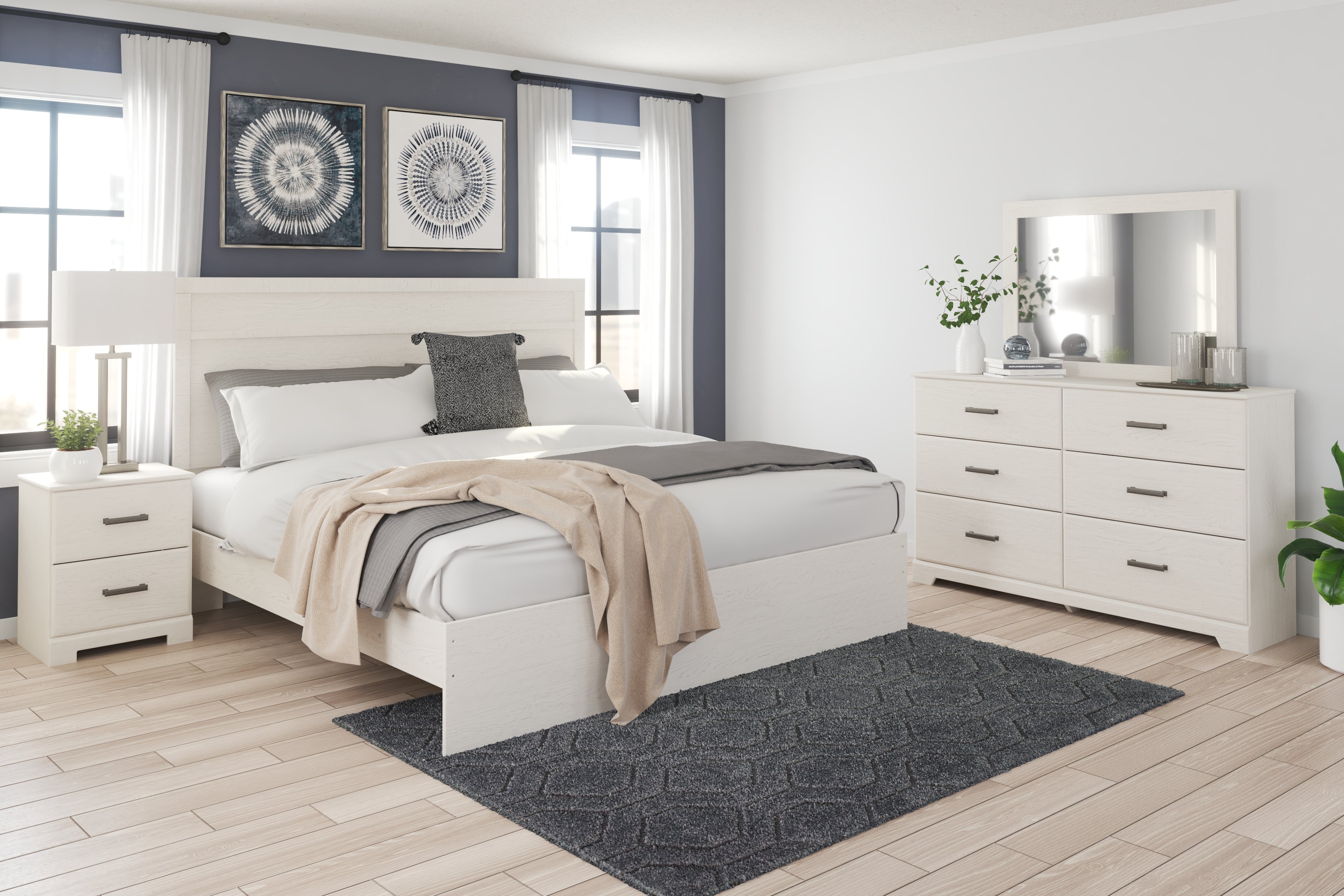 3 Brothers Decor - Ashley Furniture - Stelsie Bedroom - Two Drawer Night Stand / White - B2588-92