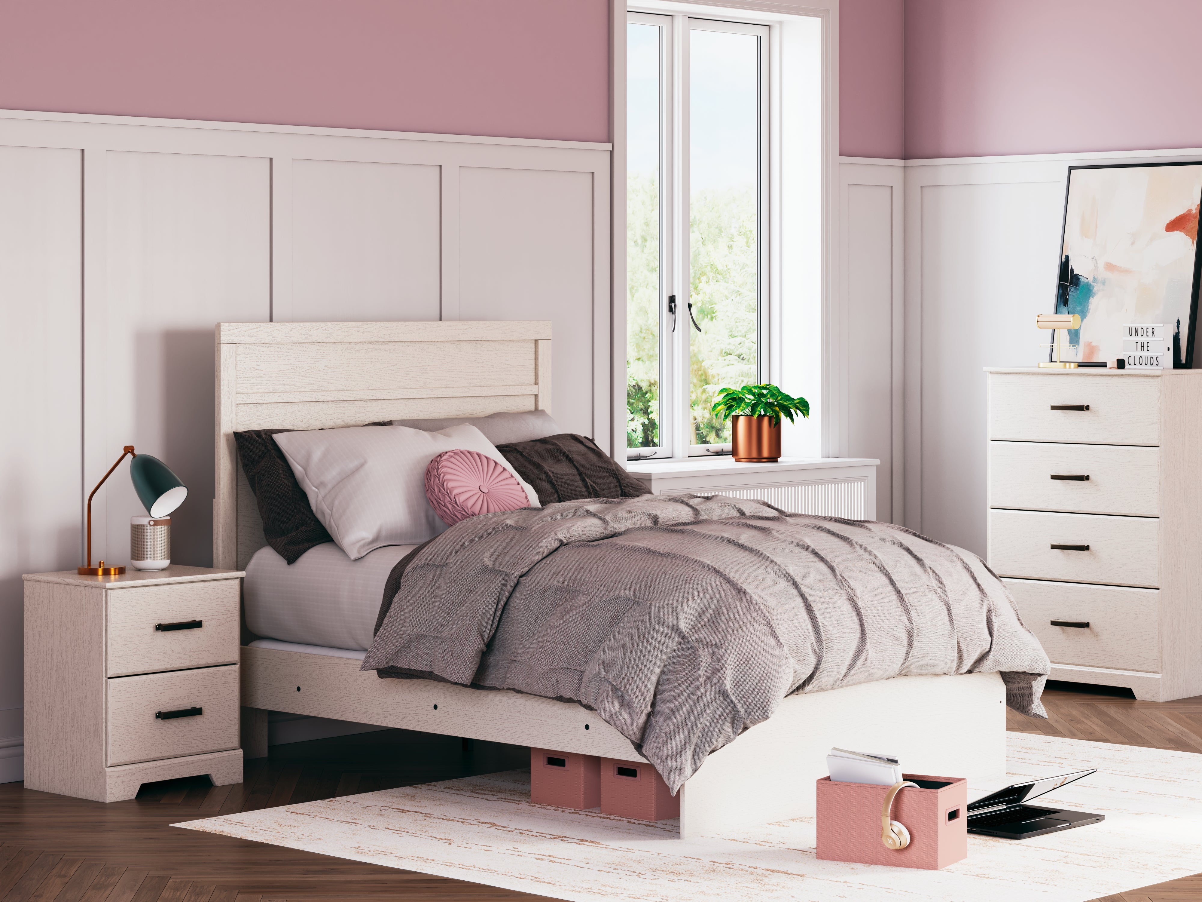 3 Brothers Decor - Ashley Furniture - Stelsie Bedroom - Full Panel Bed / White - B2588B4