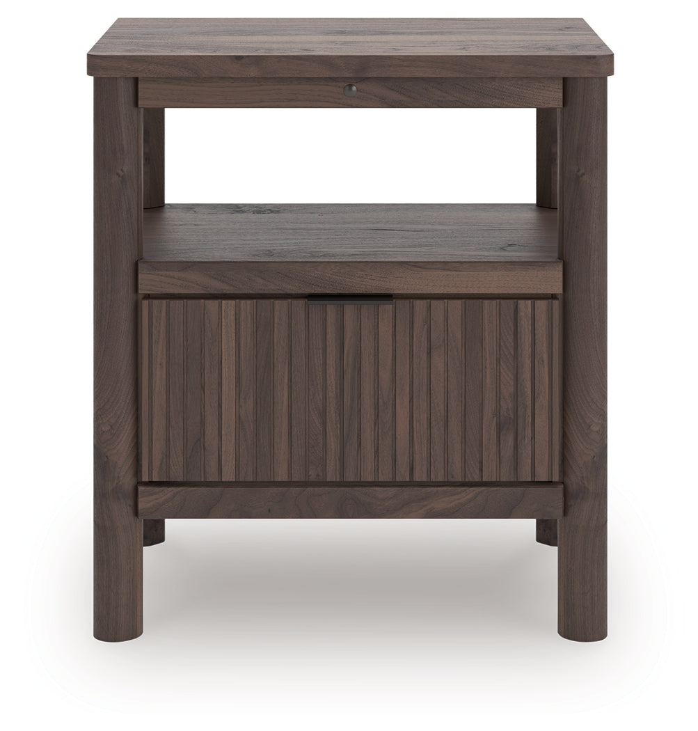 3 Brothers Decor - Ashley Furniture - Pamytta Bedroom - One Drawer Night Stand / Brown - PCB2614-91